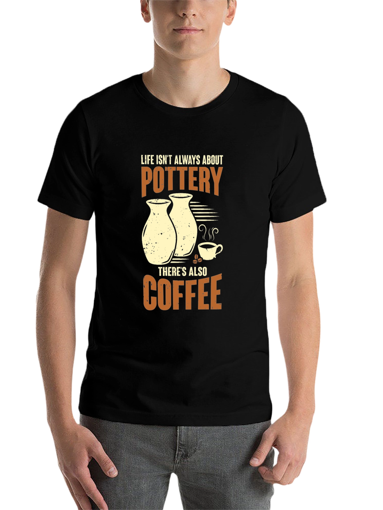 Black Pottery & Coffee Graphic Tee - Hobbyist Apparel view 7