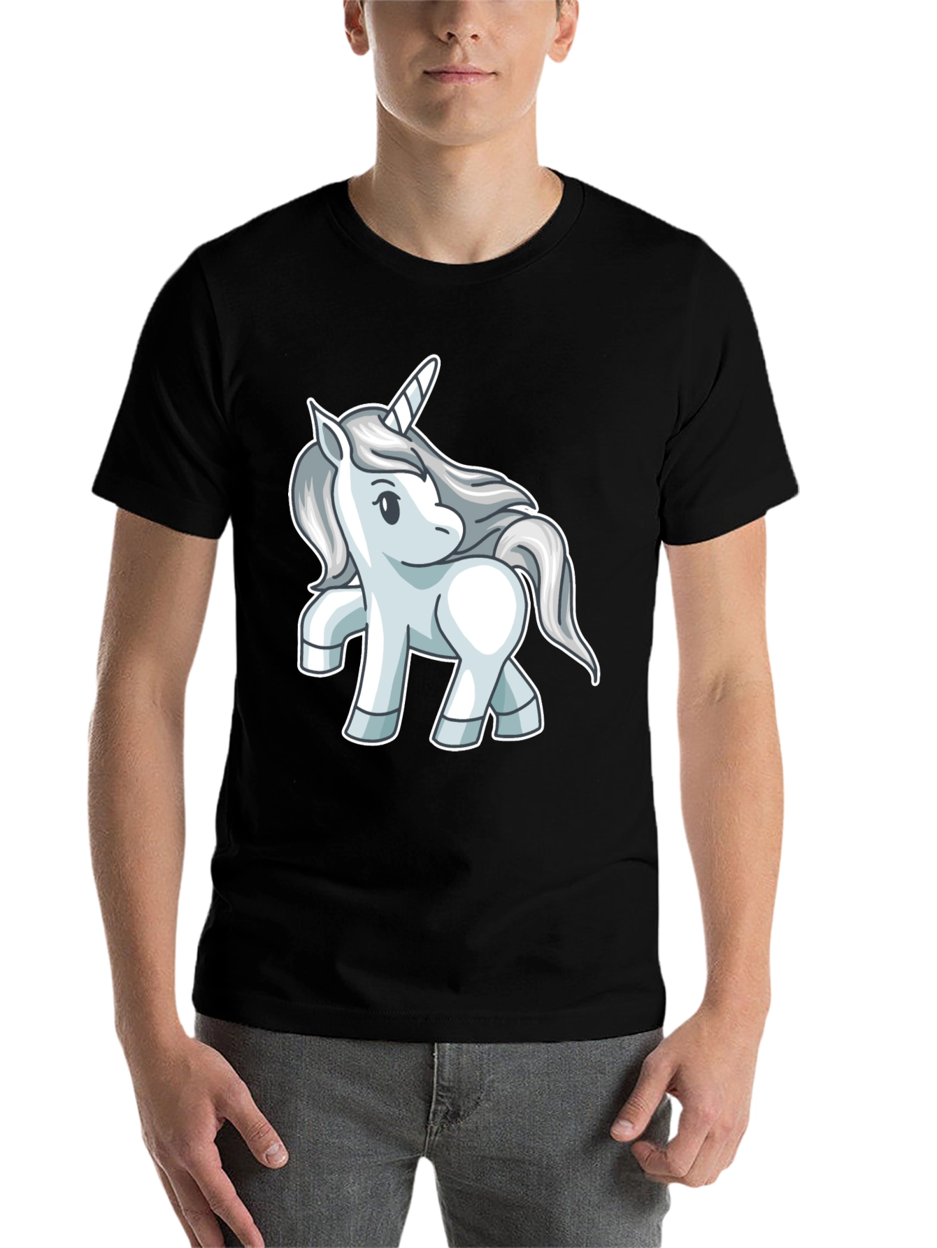 Black Unicorn Graphic T-Shirt - Black Cotton Tee view 7