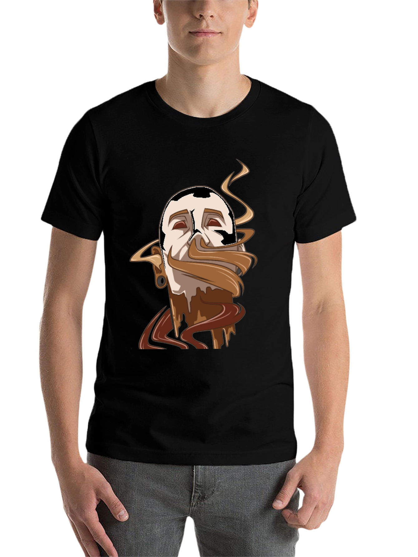 Black Chocolate Lover Tee - Melted Mustache Design view 7