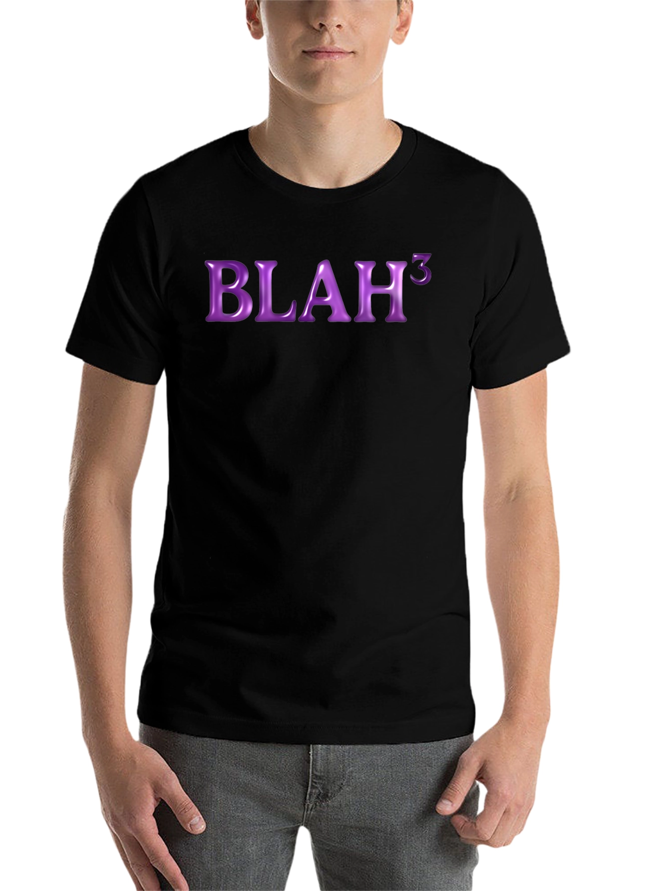 Black Blah Cubed Graphic Tee - Bold Statement T-Shirt view 7