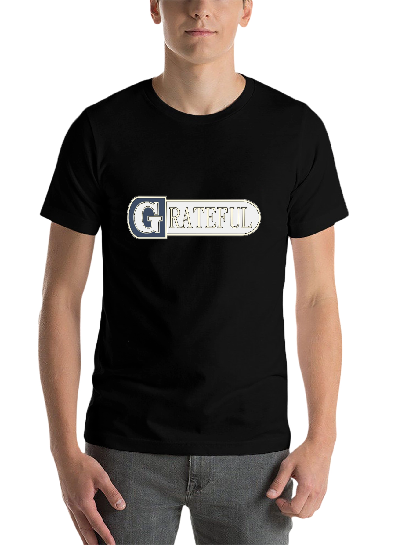 Black Grateful Graphic Tee - Soft Cotton Black T-Shirt view 7