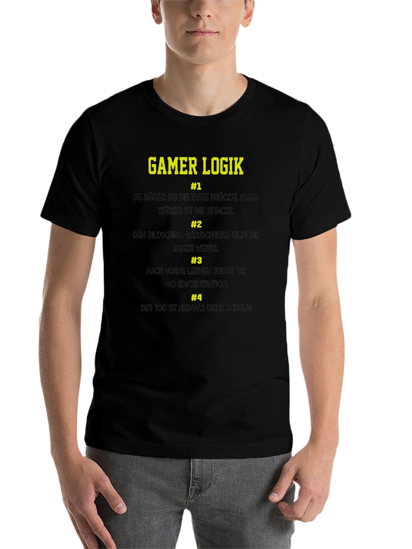 Black Gamer Logik T-Shirt - Funny Gaming Tee view 7