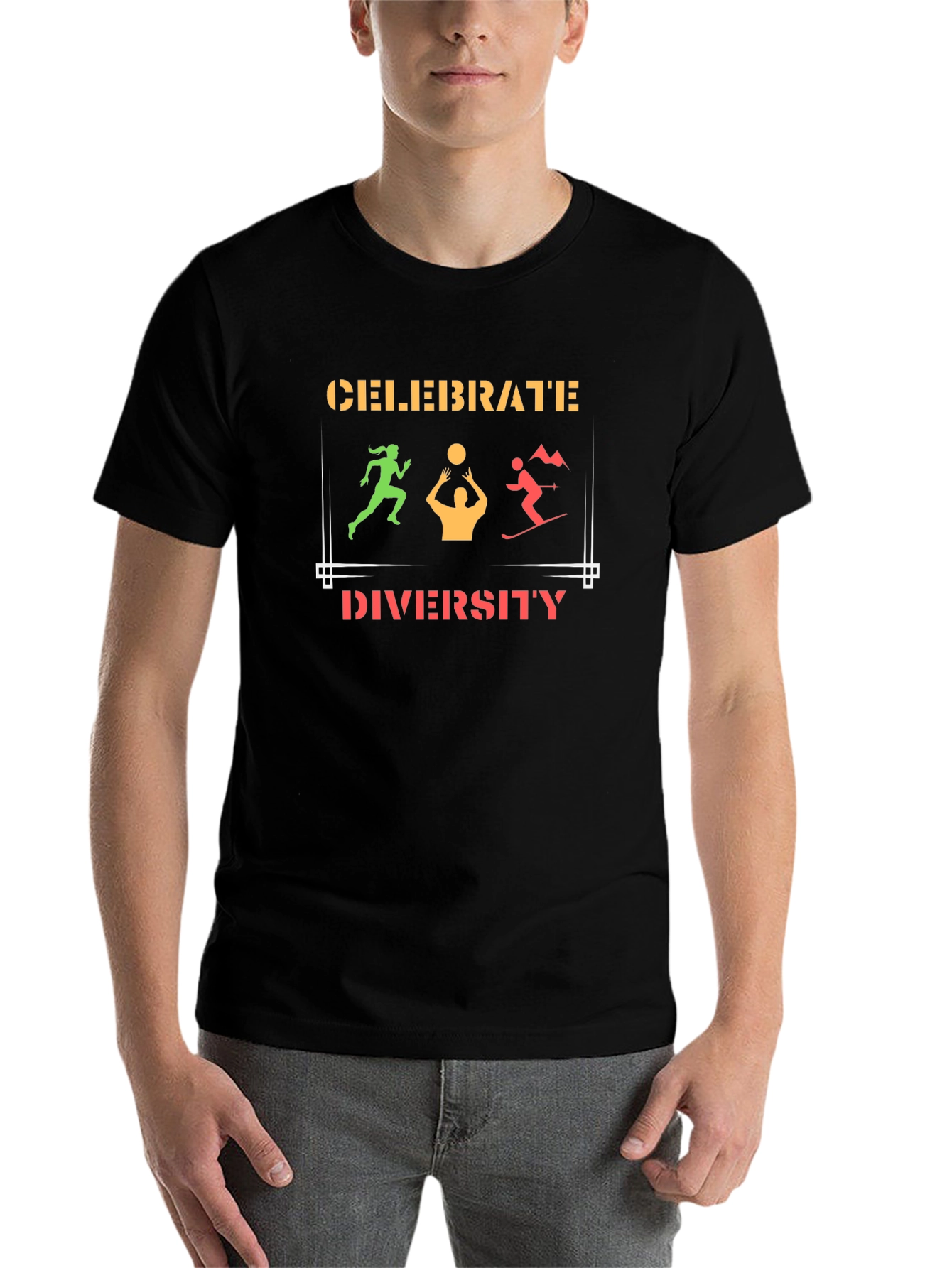 Black Celebrate Diversity Graphic T-Shirt view 7