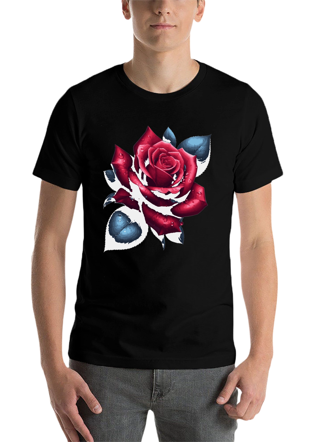 Black Rose Graphic Black T-Shirt view 7