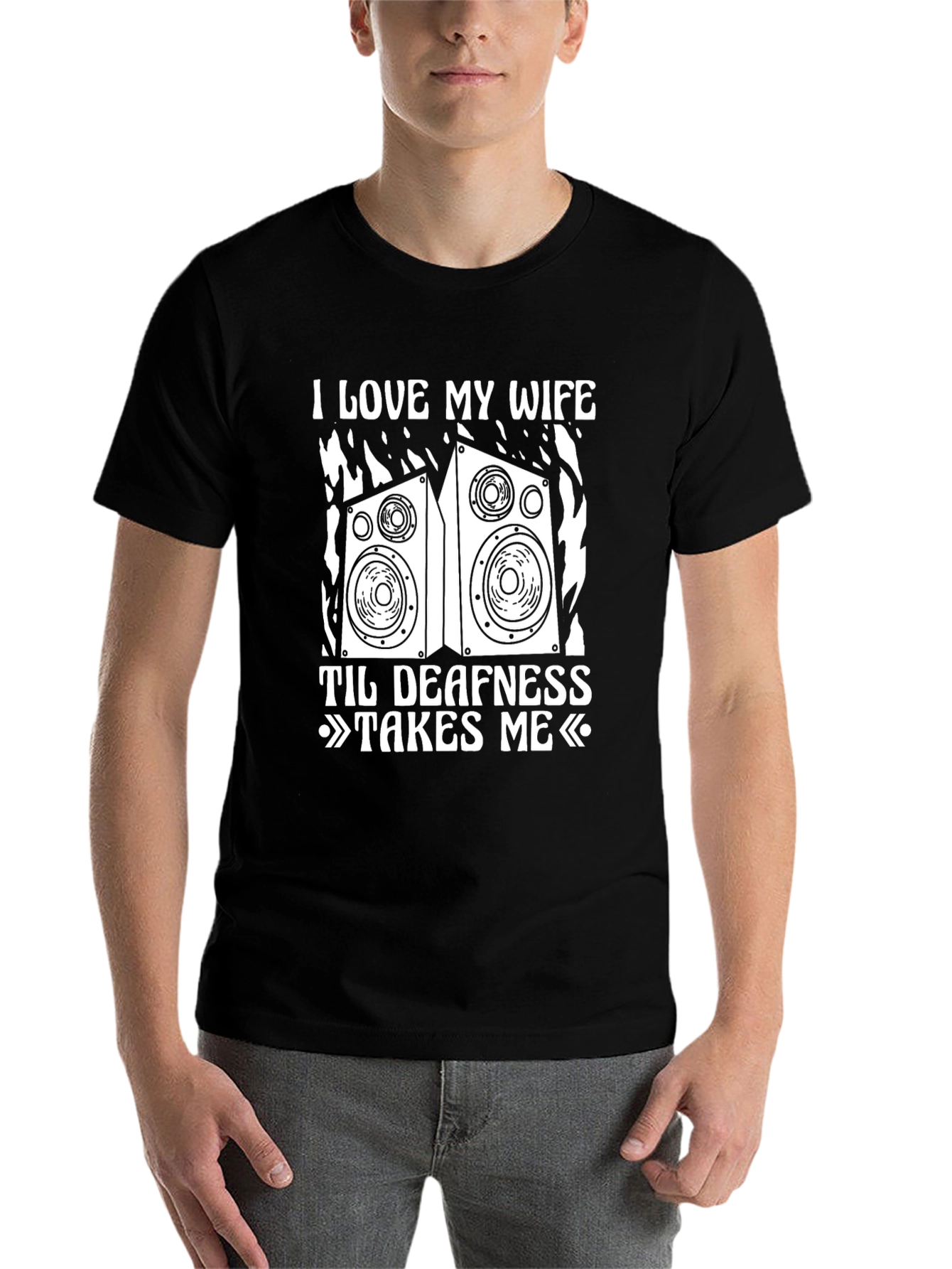Black I Love My Wife T-Shirt, Loud Music Tee view 7