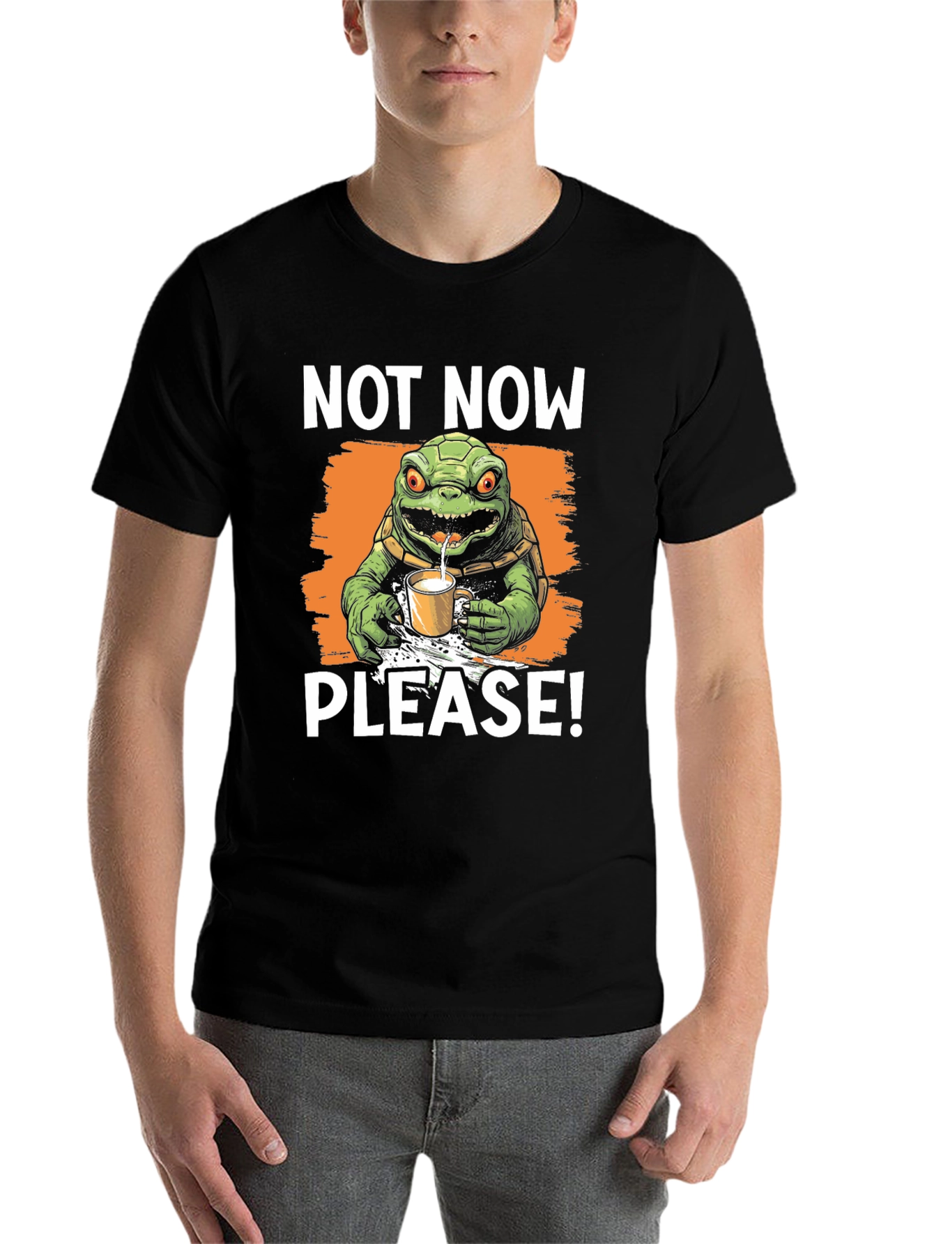 Black Not Now Please! Turtle T-Shirt view 7