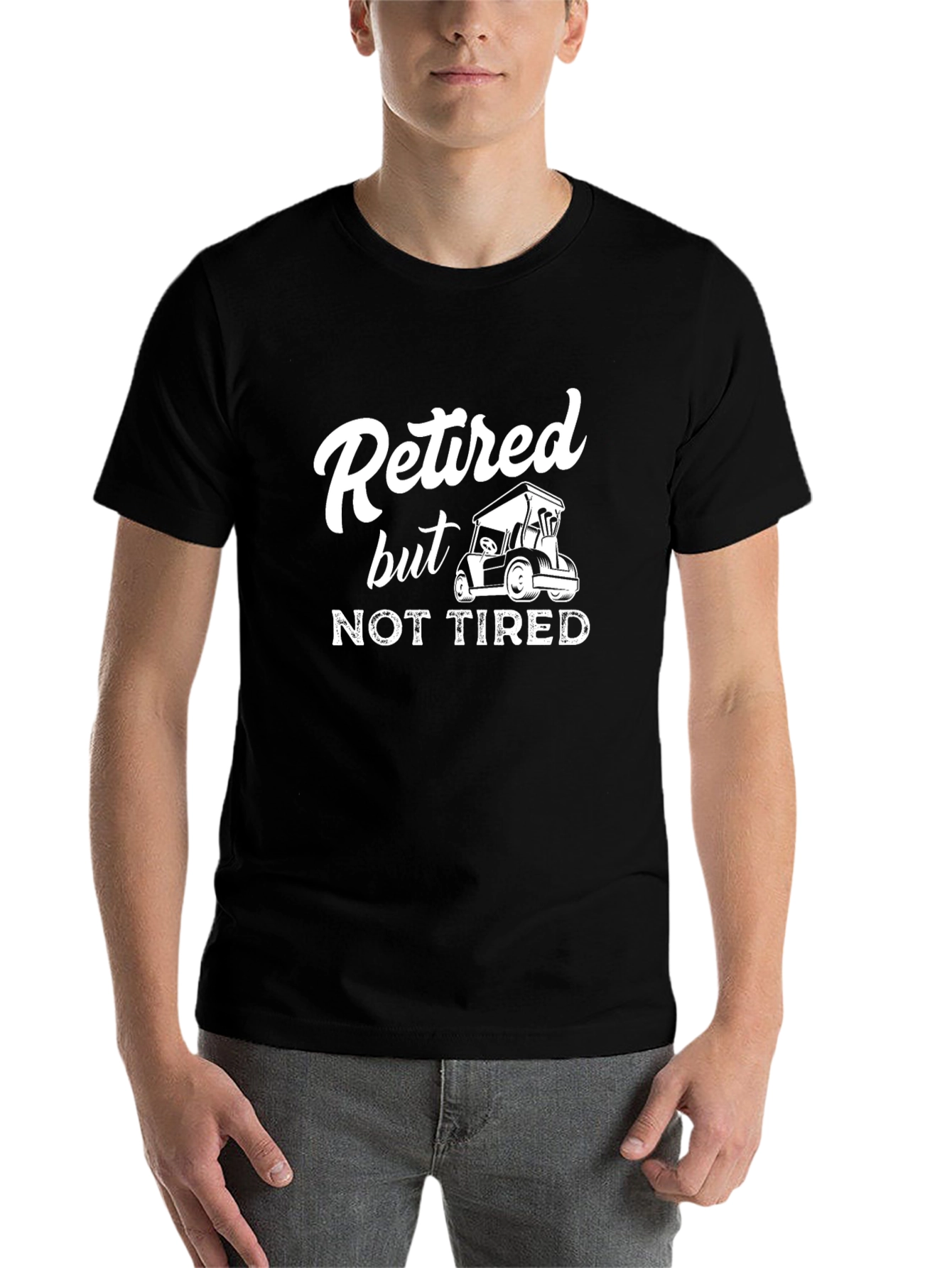 Black Retired But Not Tired Golf T-Shirt view 7