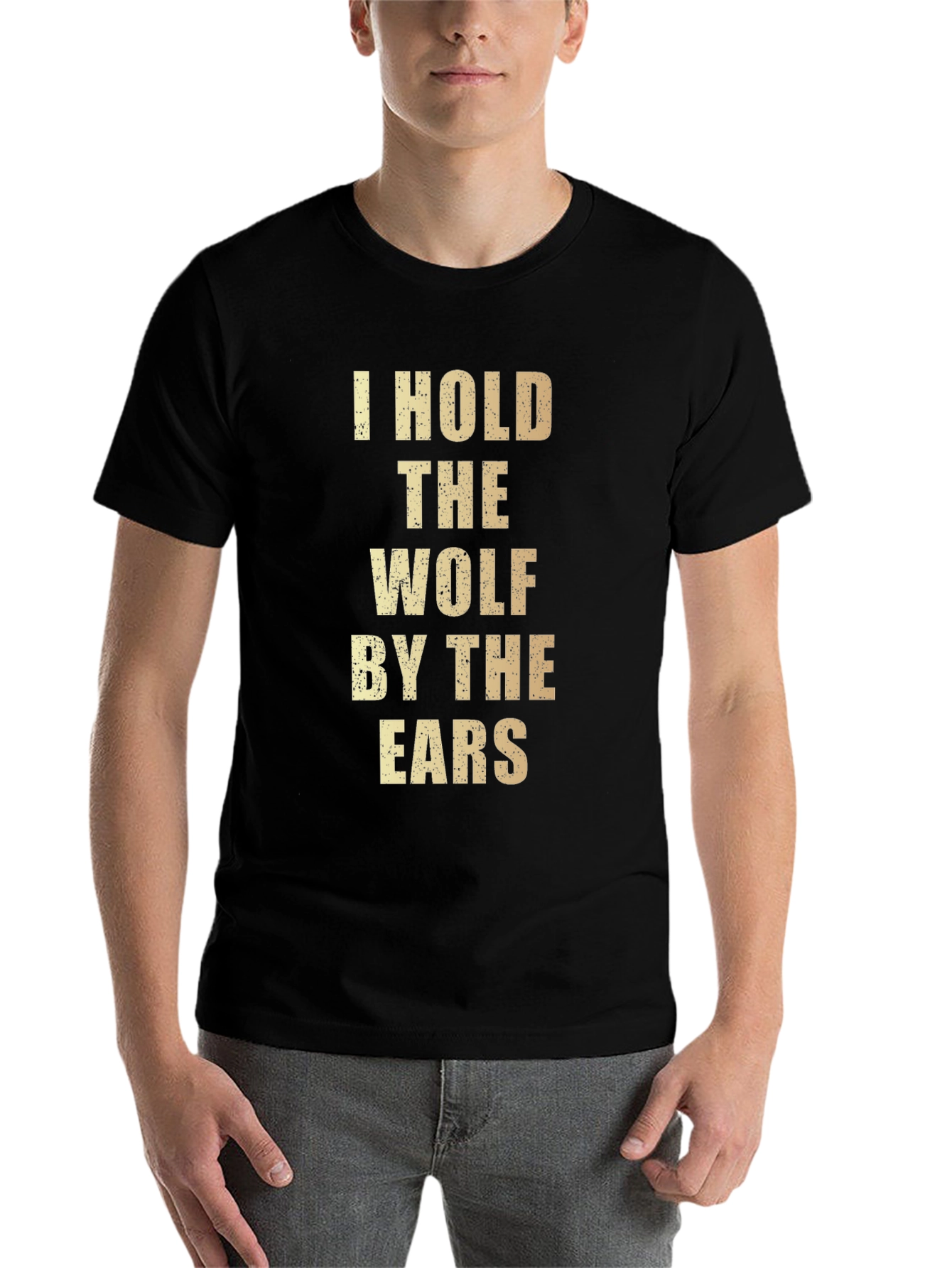 Black I Hold The Wolf By The Ears Graphic T-Shirt view 7
