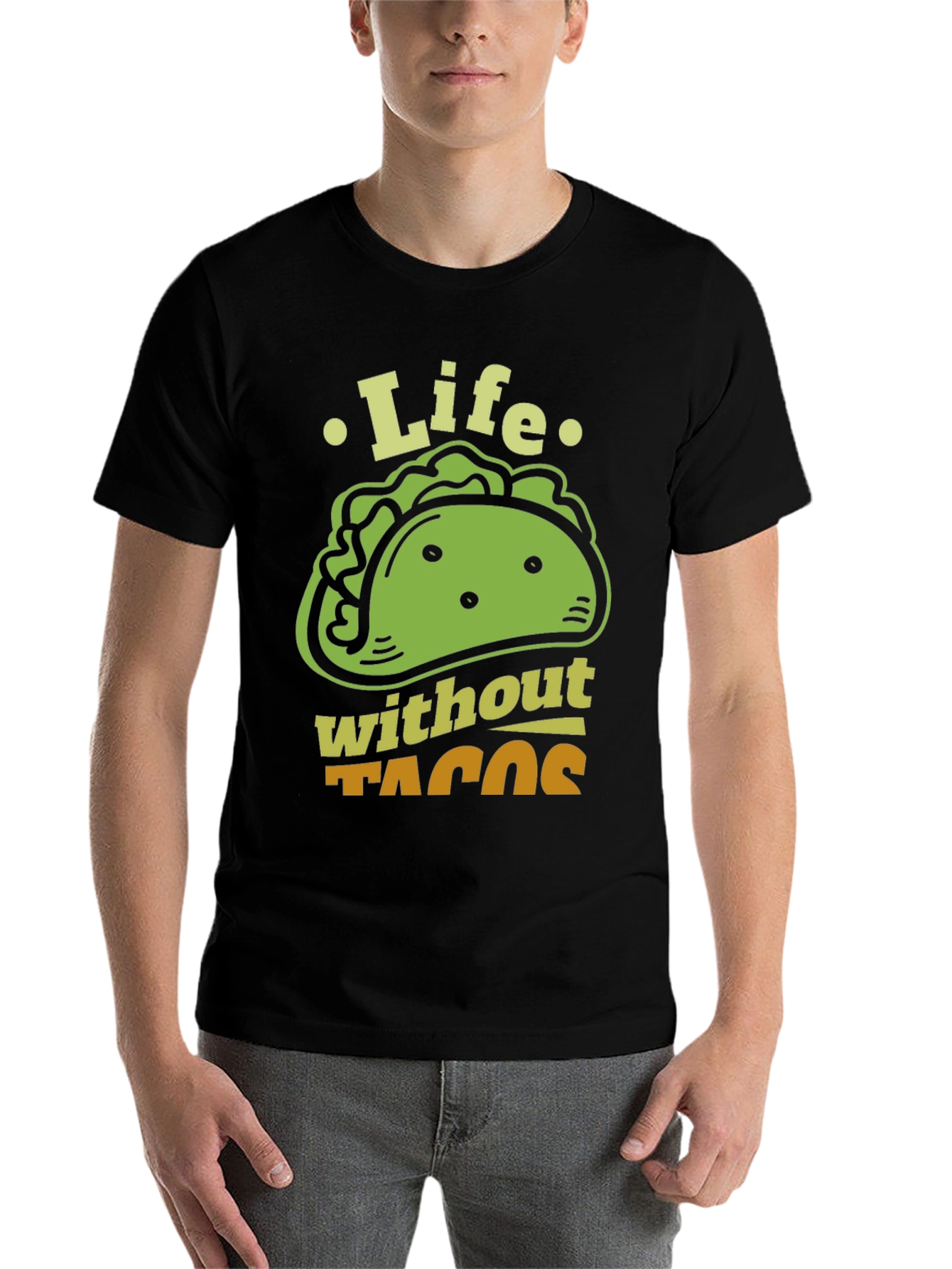 Black Life Without Tacos Funny Graphic T-Shirt view 7