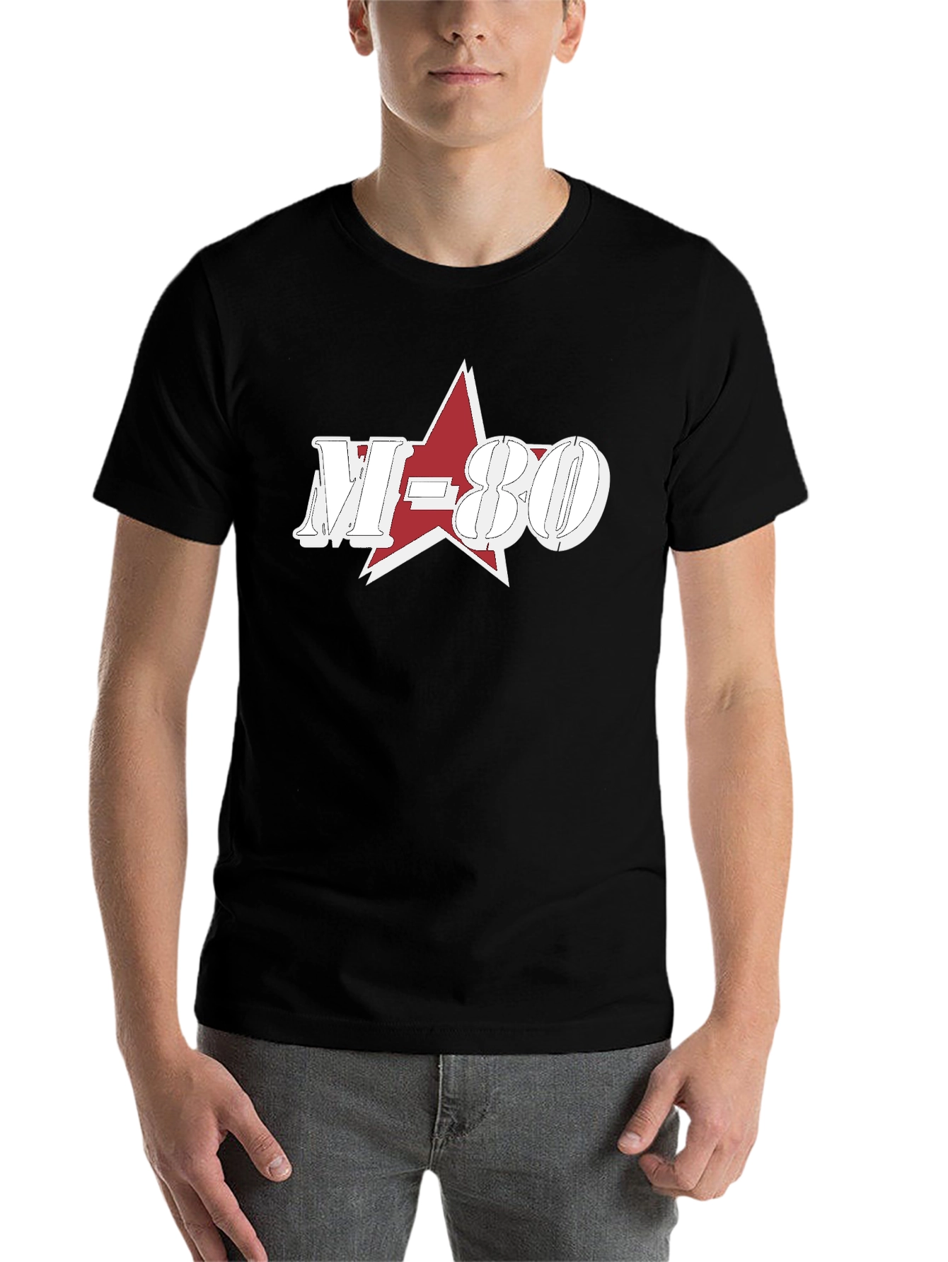 Black M-80 Star Graphic Black T-Shirt view 7