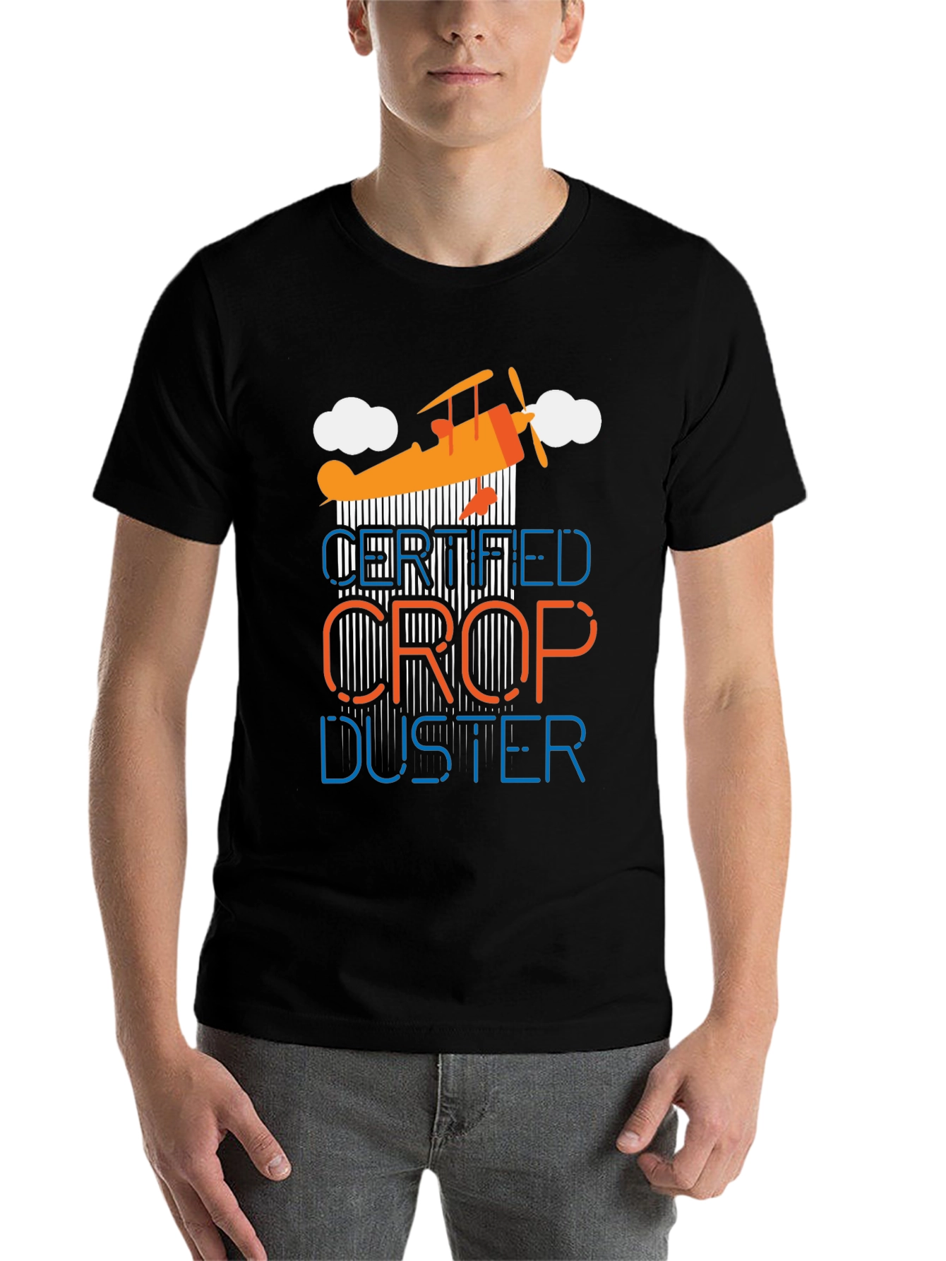 Black Certified Crop Duster Graphic T-Shirt view 7
