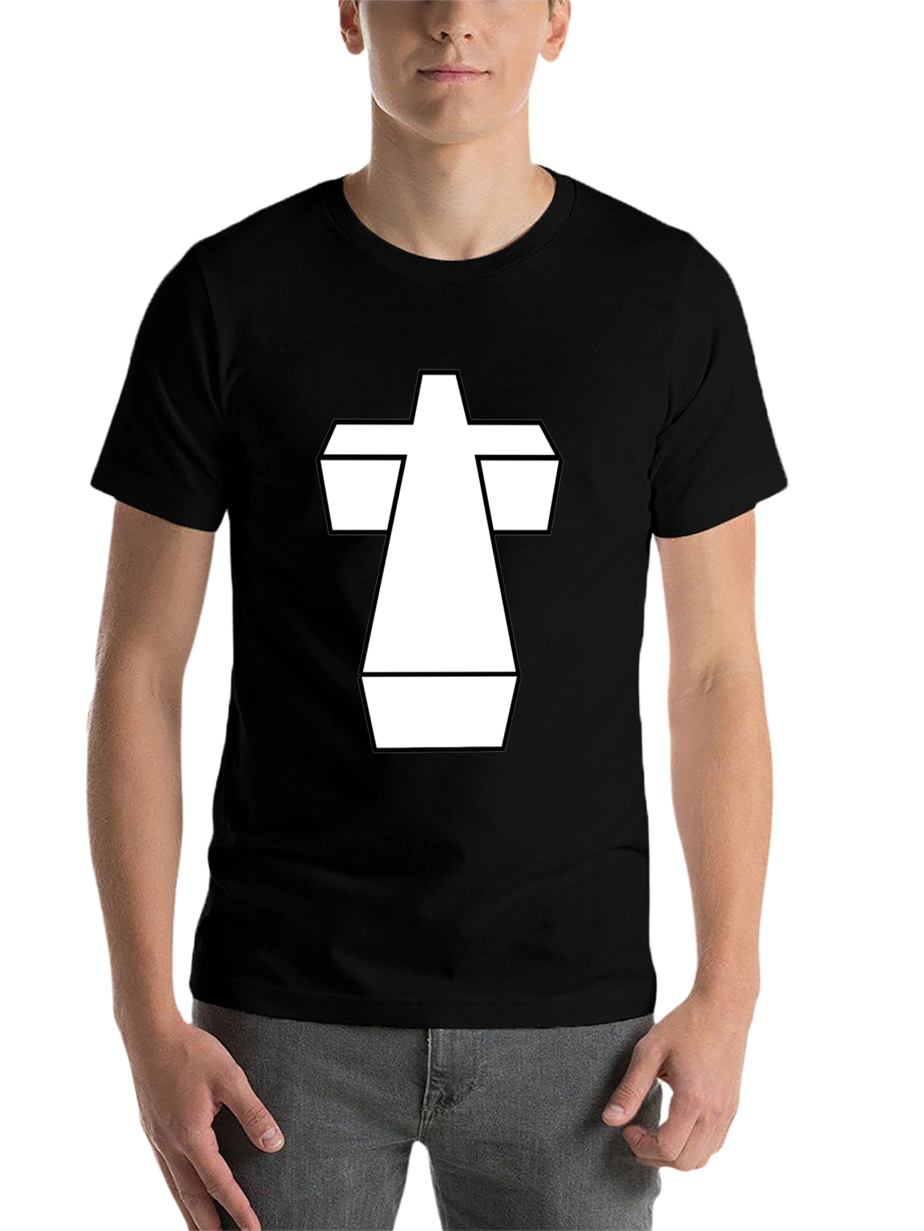 Black Abstract Graphic Black T-Shirt view 7