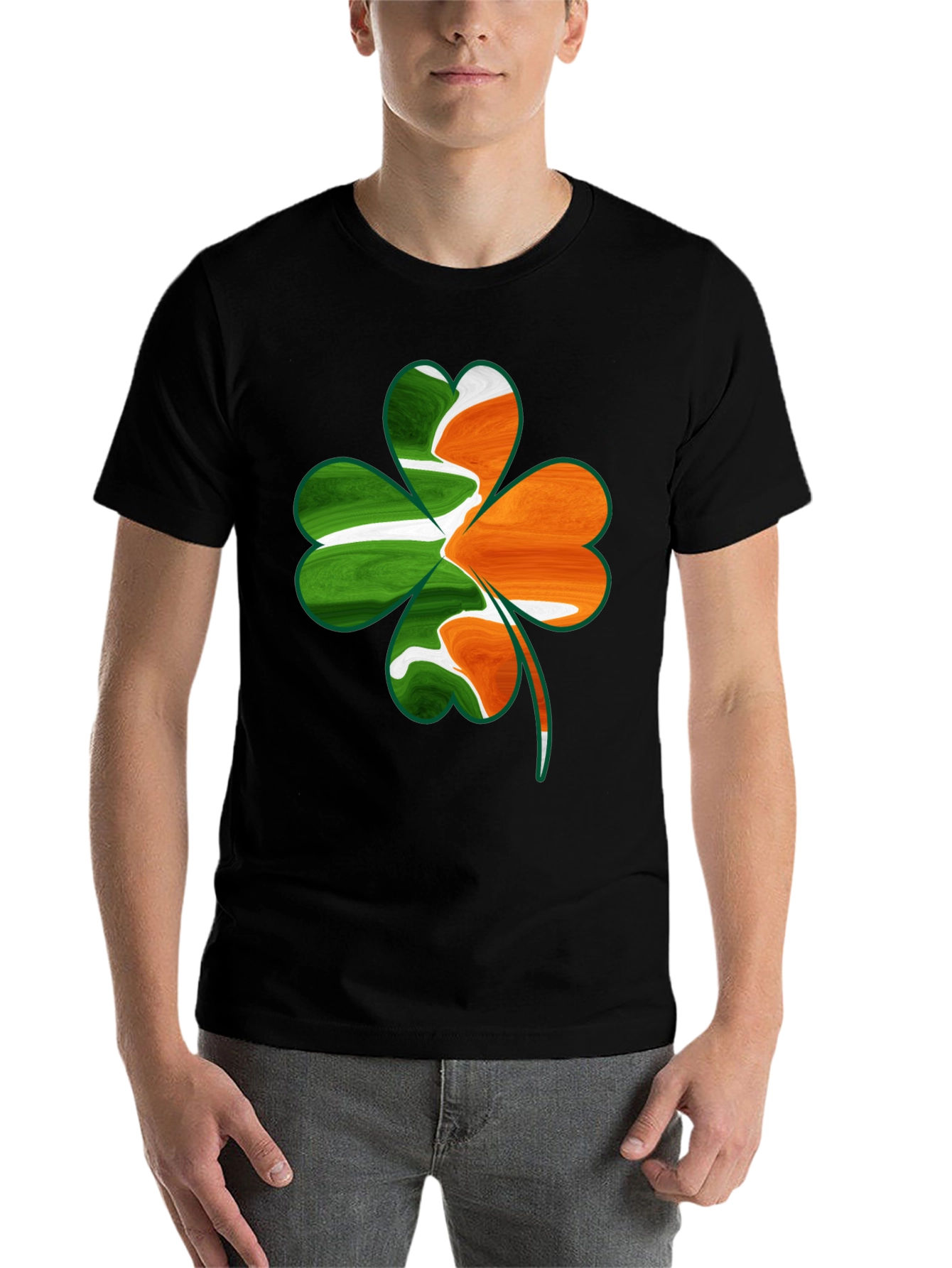 Black Irish Shamrock Graphic Tee - St. Patrick's Day view 7