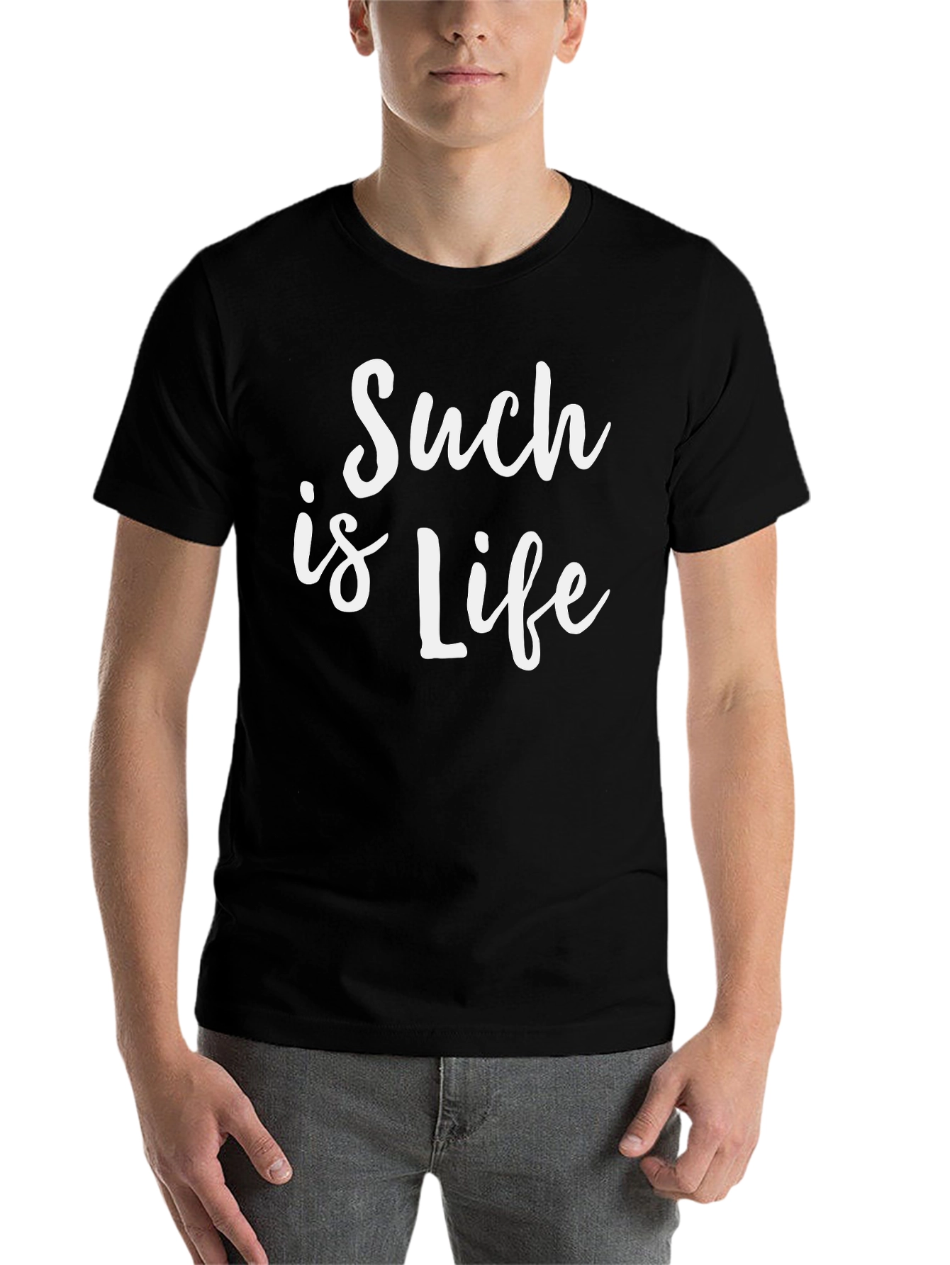 Black Such is Life Graphic Tee - Casual Black T-Shirt view 7