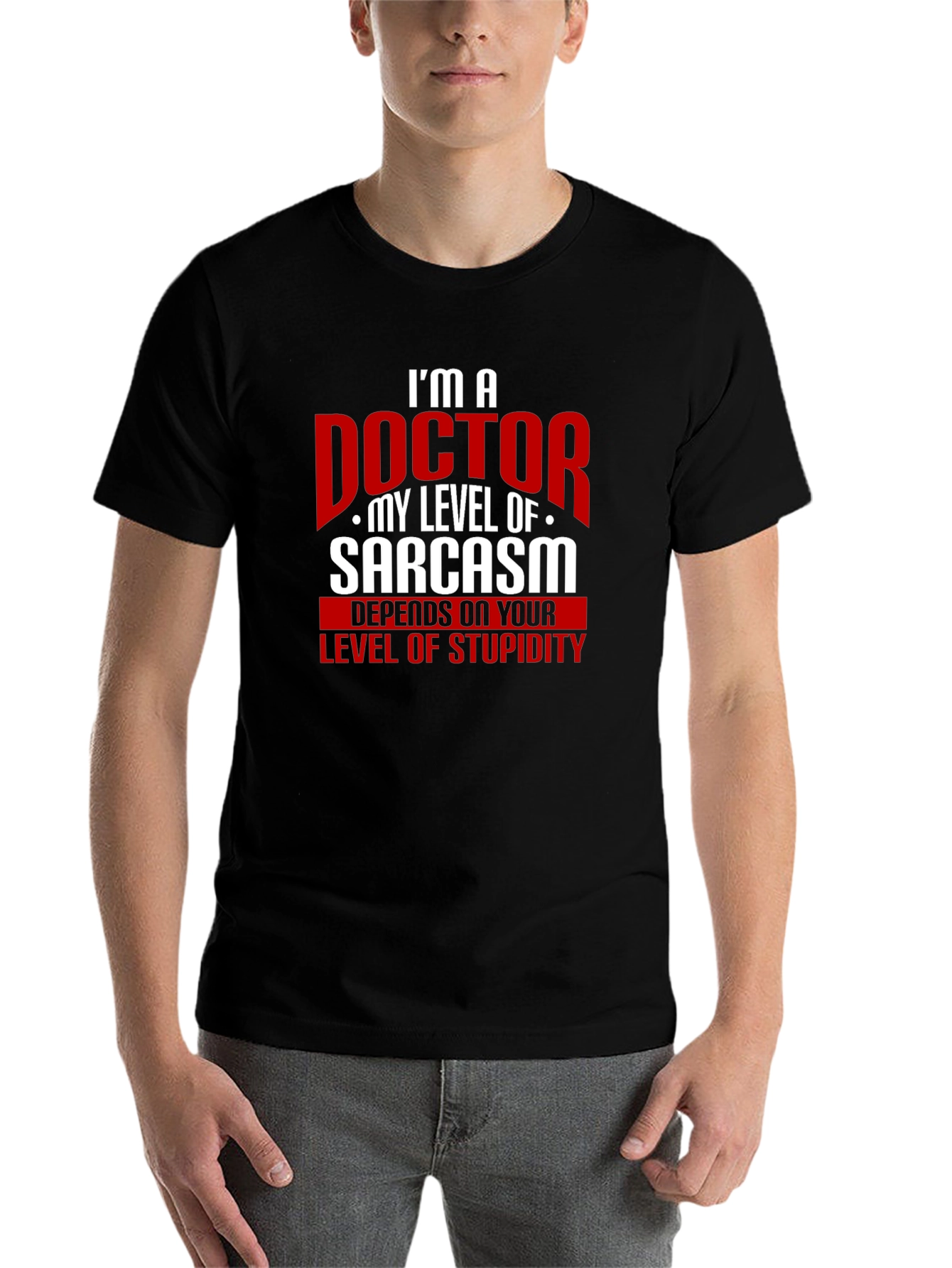 Black I'm a Doctor Sarcasm Graphic Tee view 7