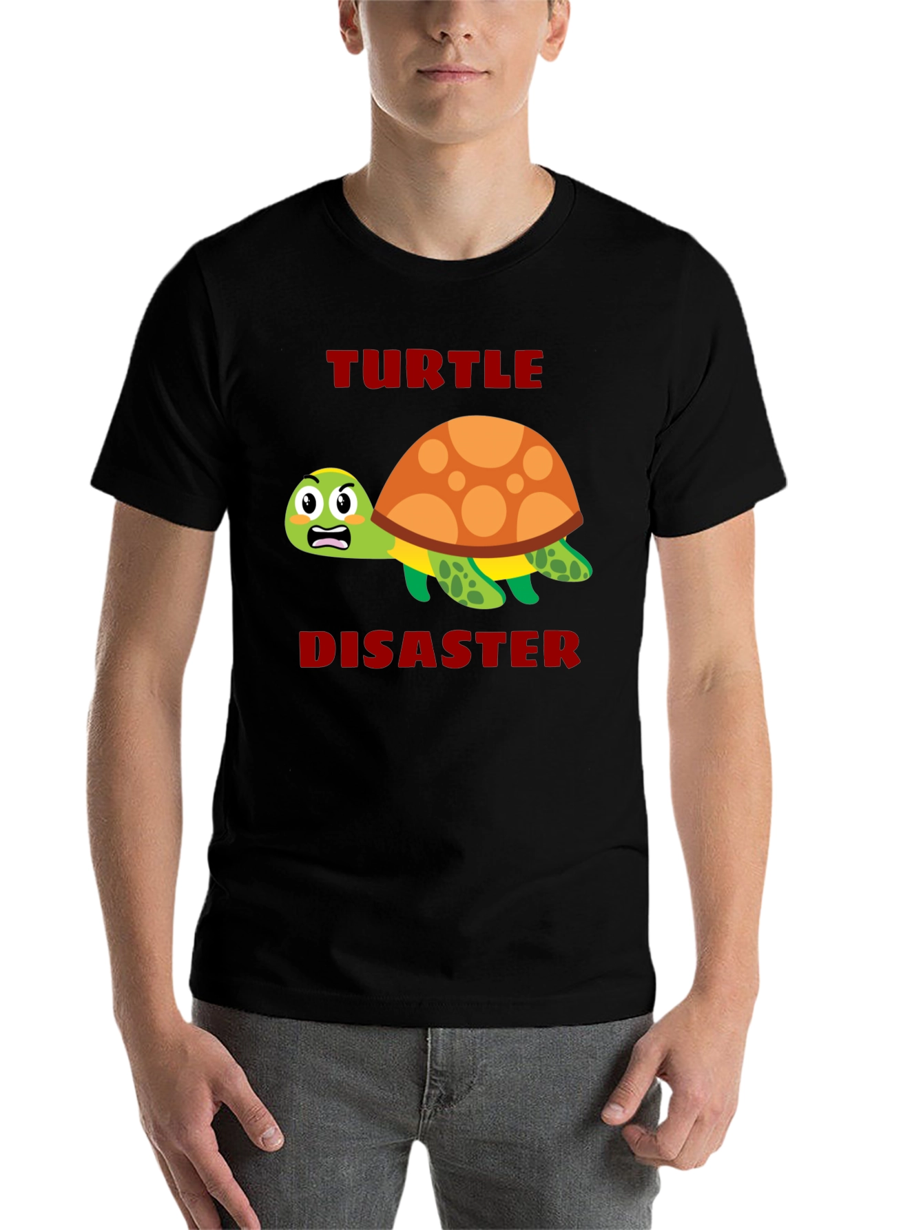 Black Turtle Disaster Graphic Tee - Funny Cartoon Turtle Shirt view 7