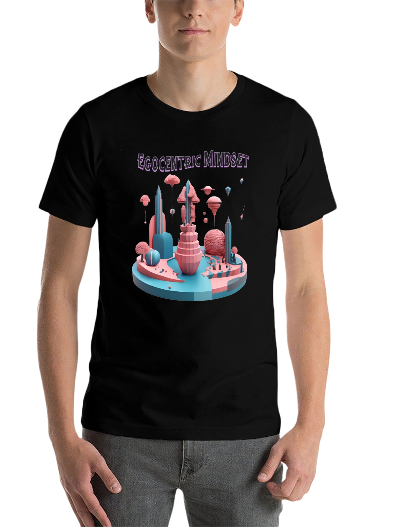 Black Egocentric Mindset Graphic Tee view 7