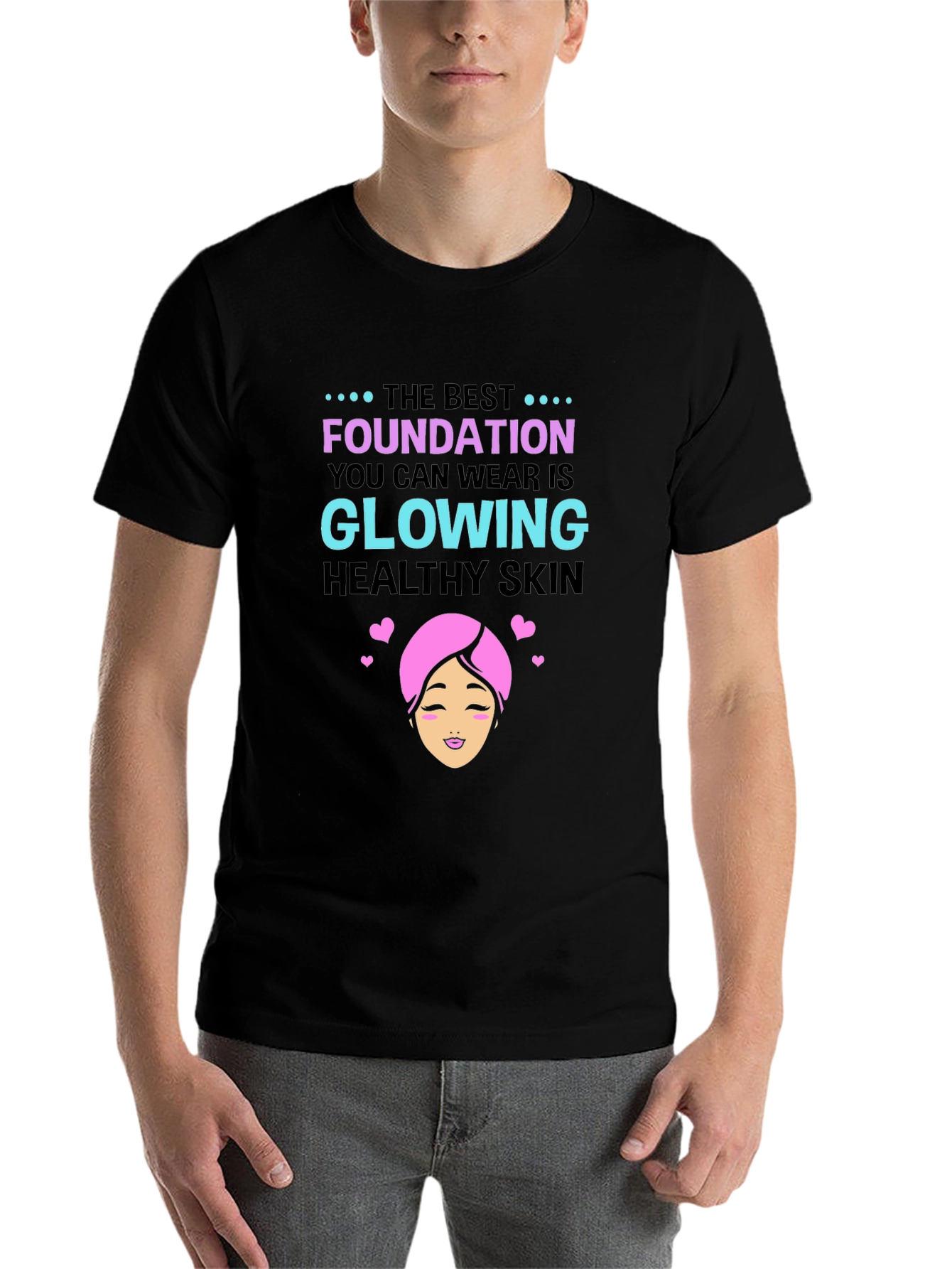 Black Glowing Skin T-Shirt - Beauty & Wellness view 7