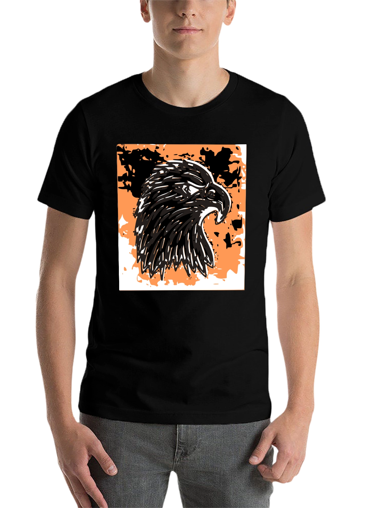 Black Eagle Graphic T-Shirt - Bold Black Design view 7