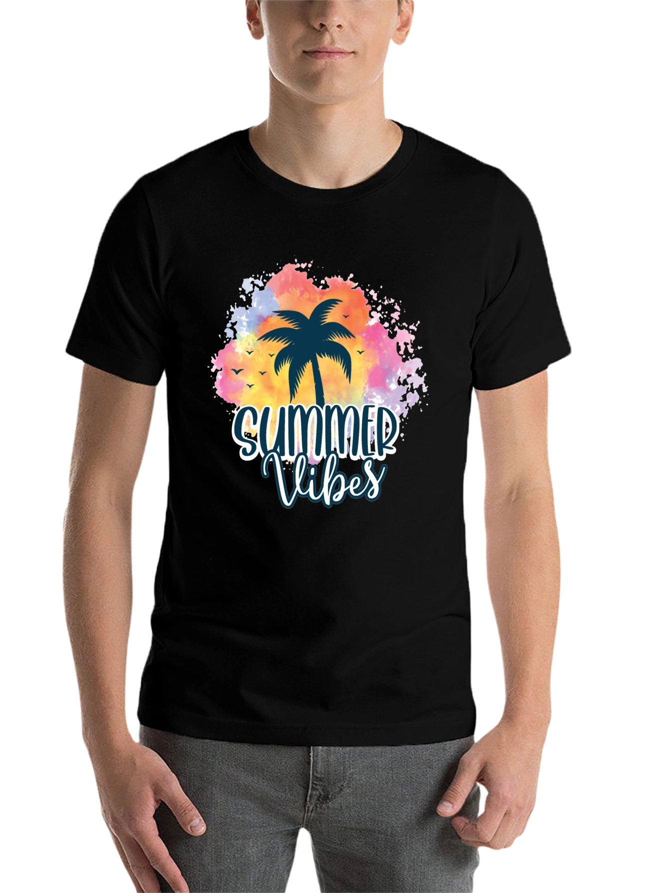 Summer Vibes Palm Tree Graphic Tee - 7