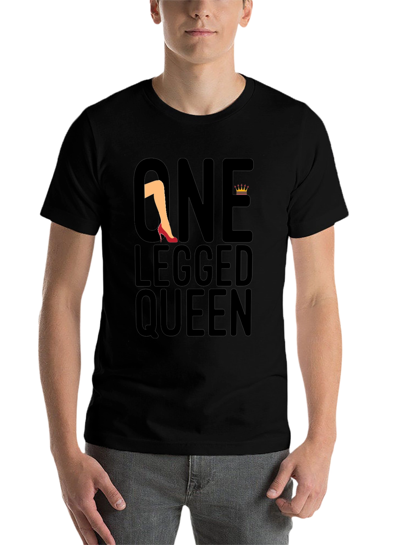 Black One Legged Queen Black Graphic Tee view 7