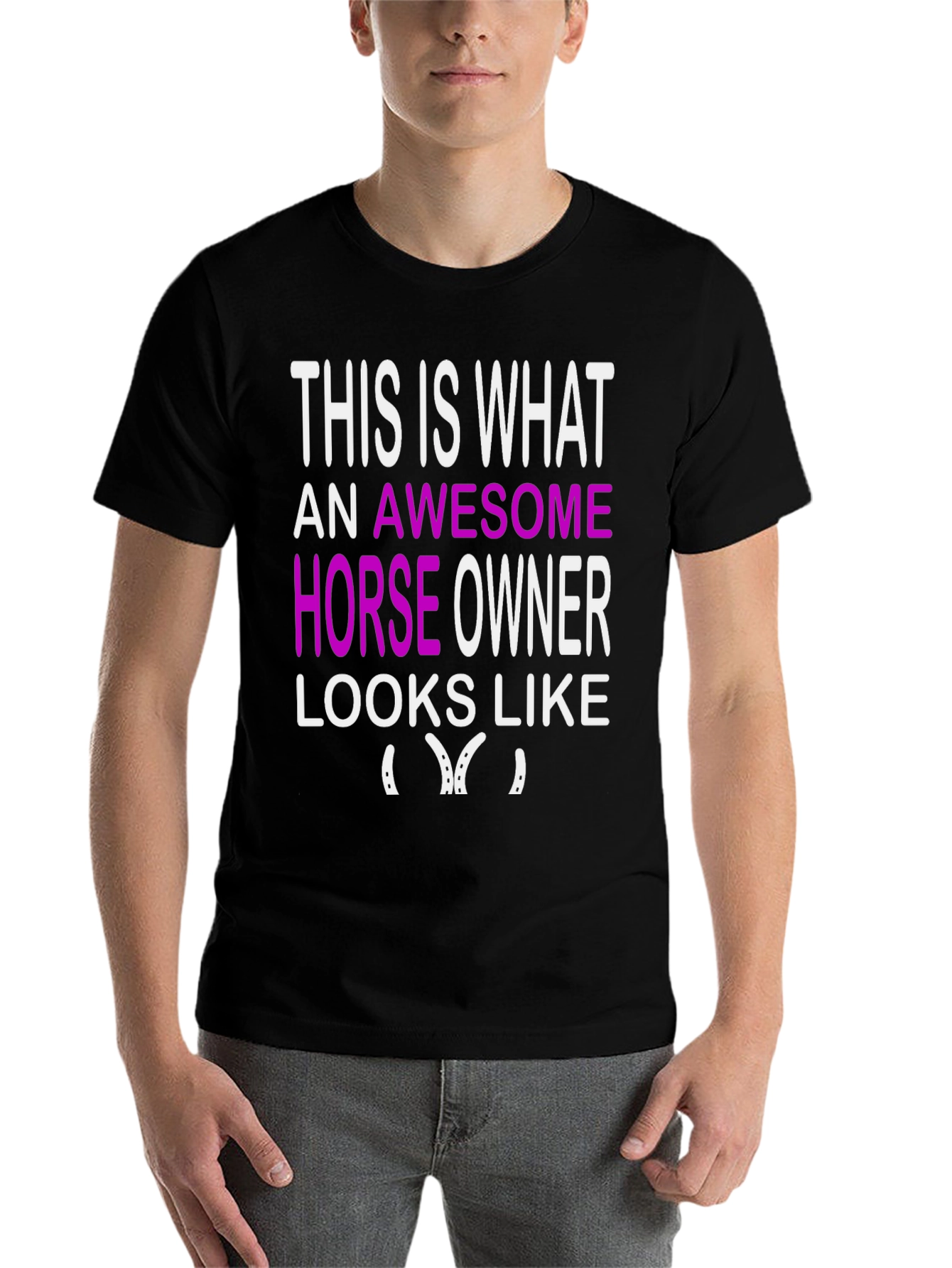 Black Awesome Horse Owner Graphic Tee - Black view 7
