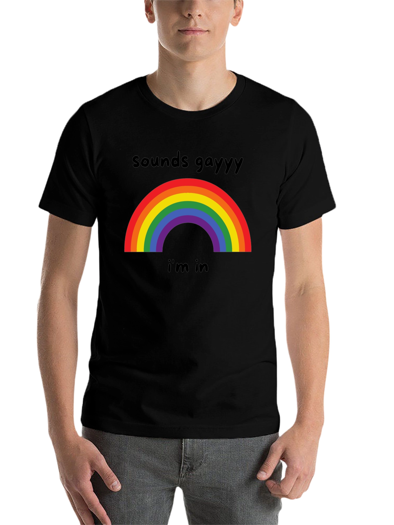 Black Sounds Gayy I'm In Black Graphic Tee view 7
