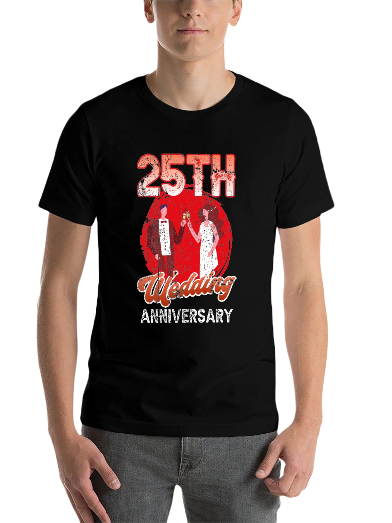 25th Wedding Anniversary Graphic T-Shirt - 7