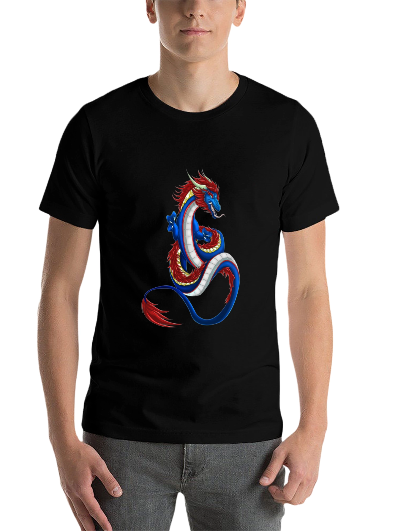 Black Dragon Graphic Tee - Black Cotton Blend view 7
