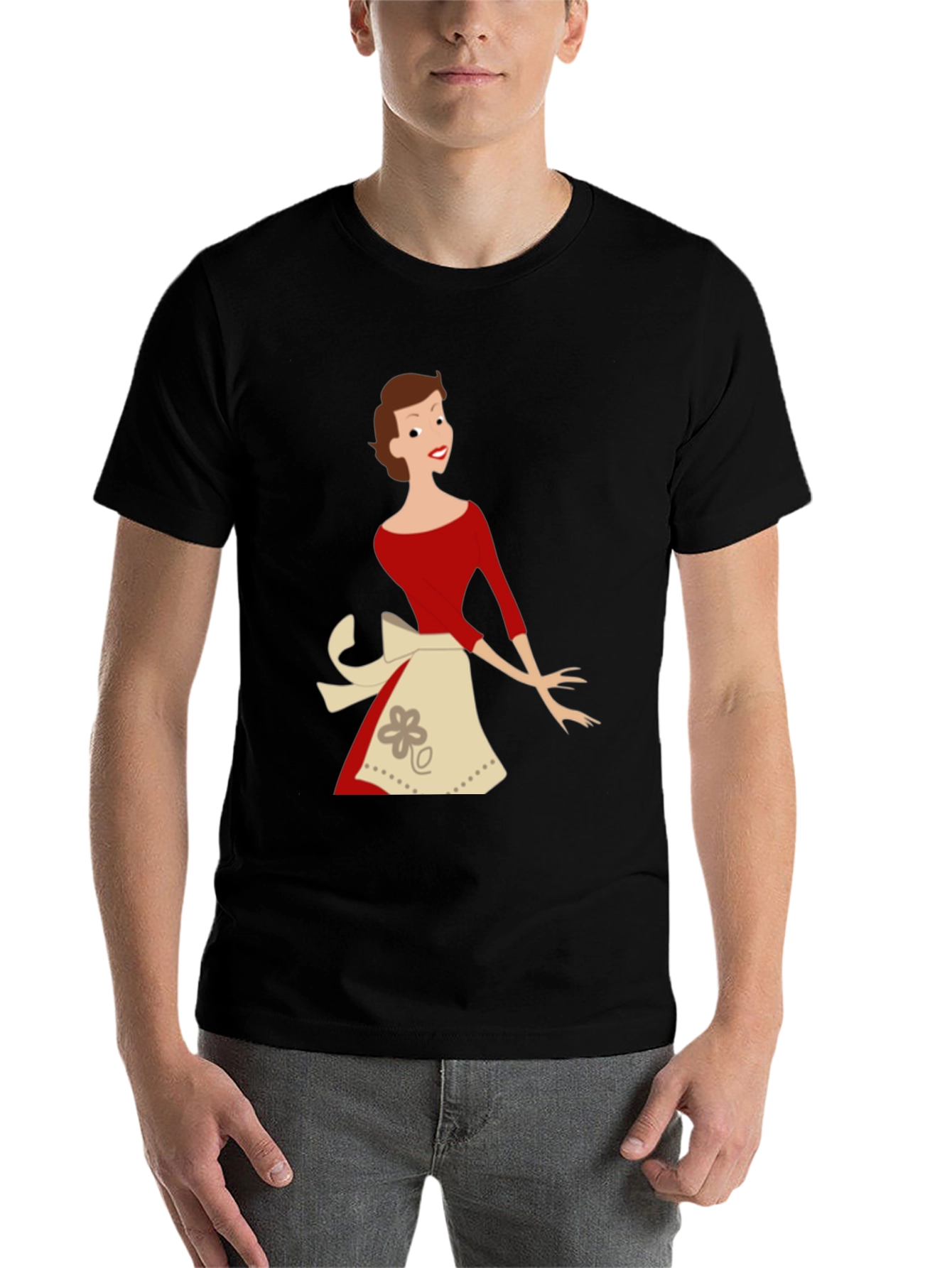 Black Retro Housewife T-Shirt - Black view 7
