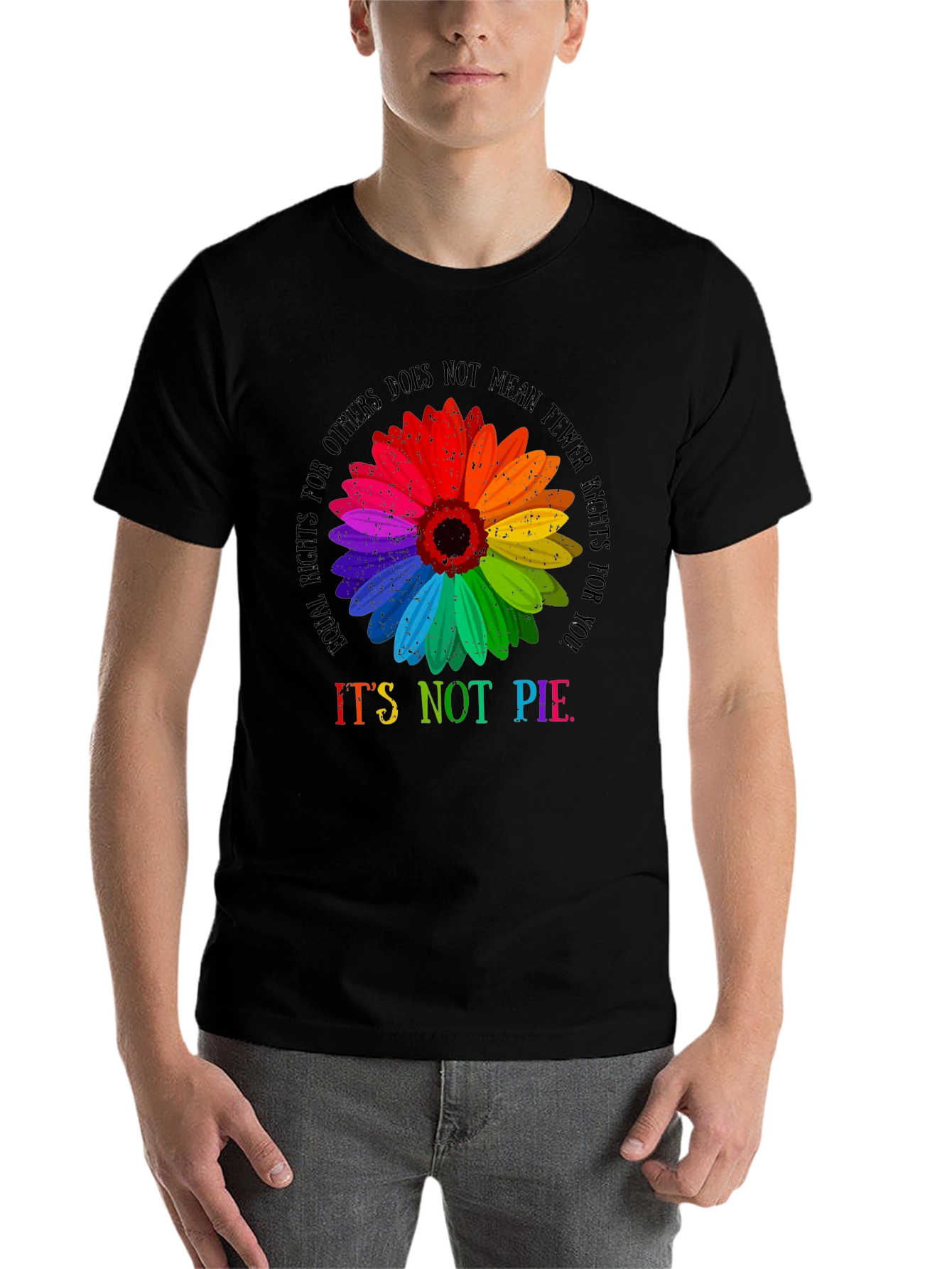Black LGBTQ+ Rights Equality Sunflower Graphic Tee view 7