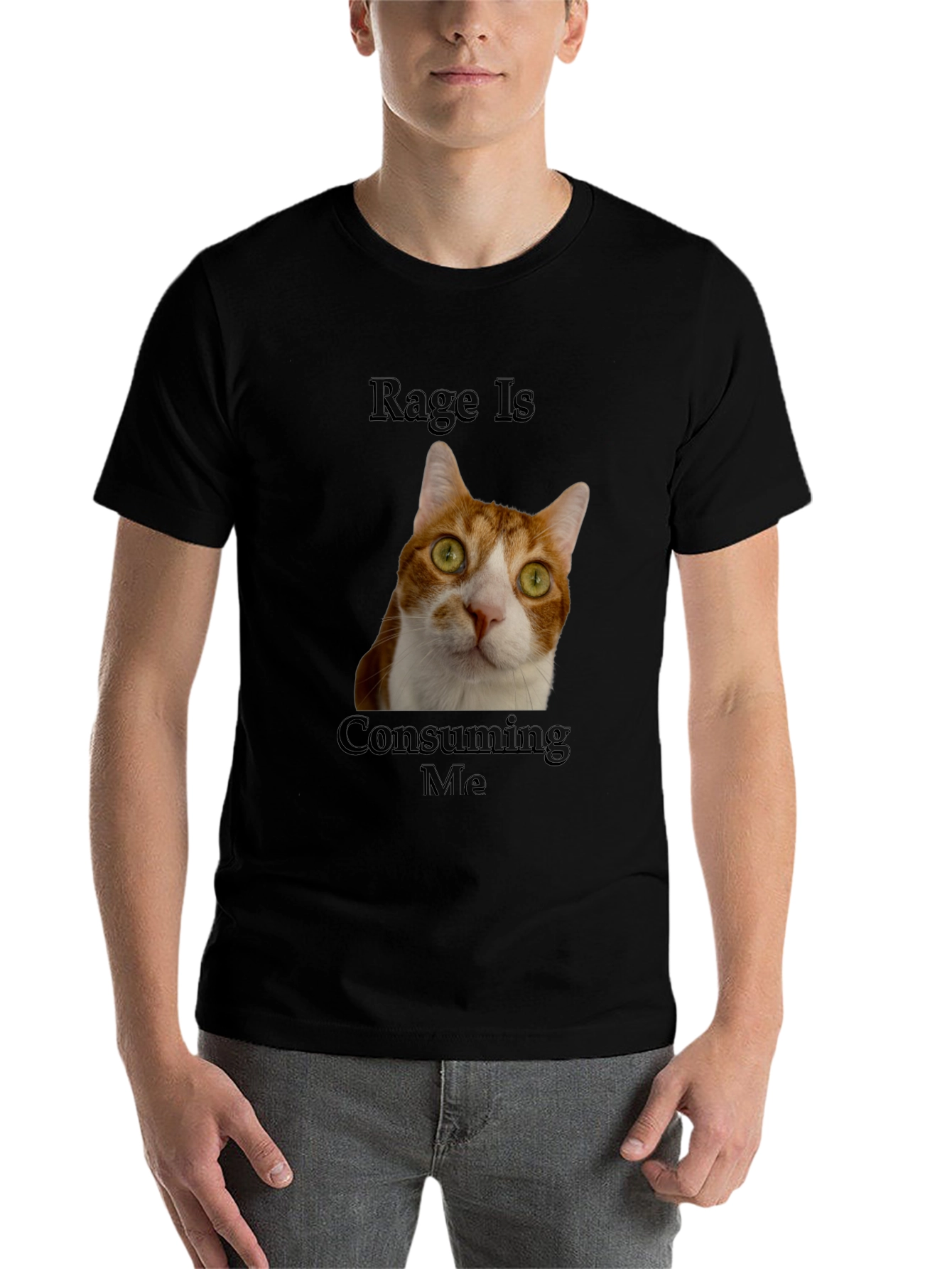 Black Rage Is Consuming Me Cat T-Shirt - Funny Graphic Tee view 7