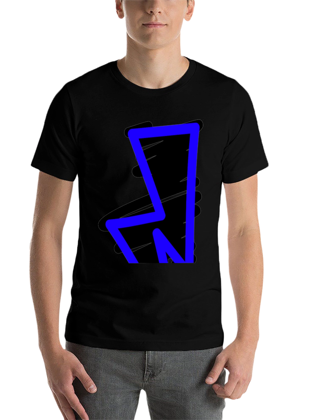 Black Bold Blue Graphic Tee - Modern Style view 7