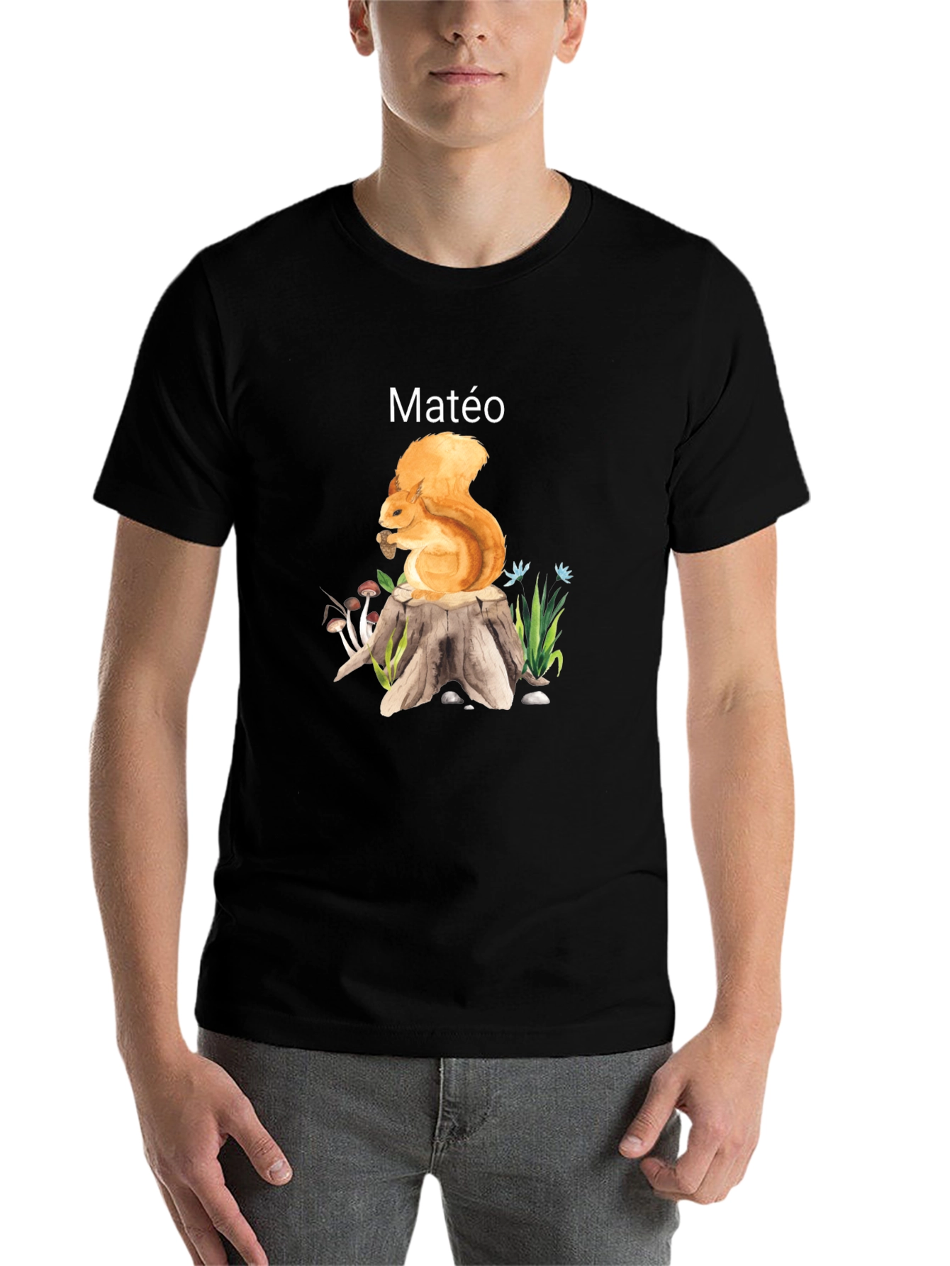 Squirrel on Stump Personalized T-Shirt - 7