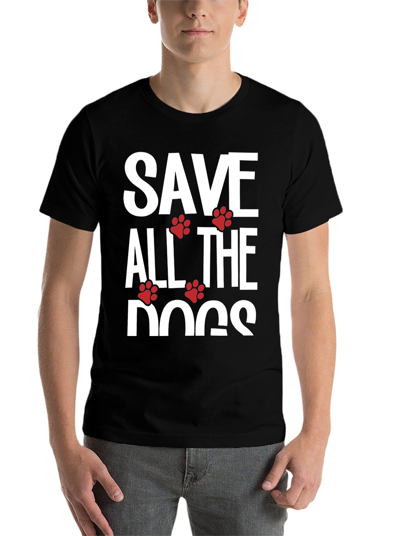 Black Save All The Dogs T-Shirt - Animal Lover Tee view 7