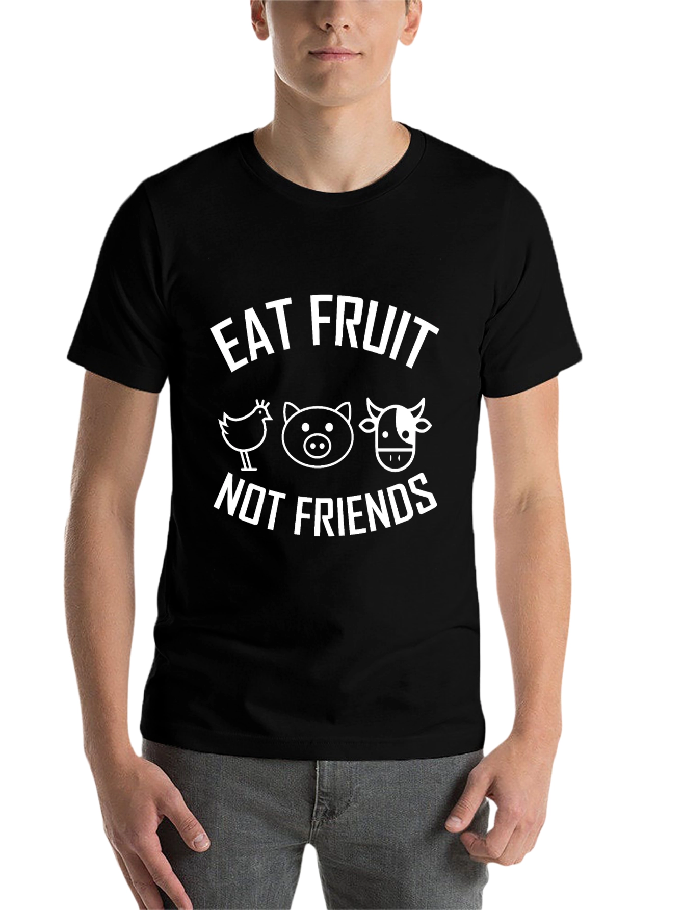 Eat Fruit Not Friends Vegan Graphic Tee - 7