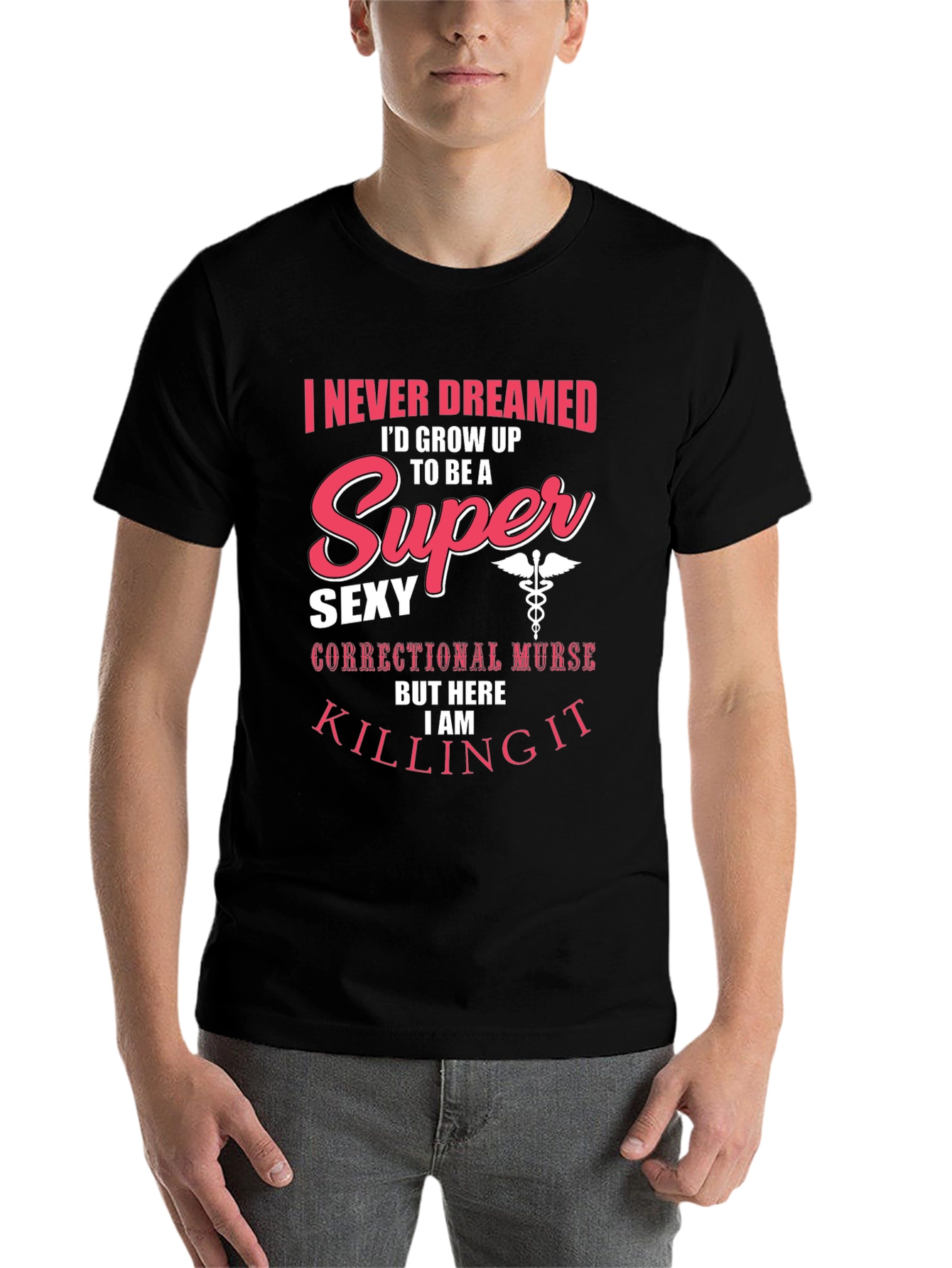 Black Super Sexy Correctional Nurse T-Shirt view 7
