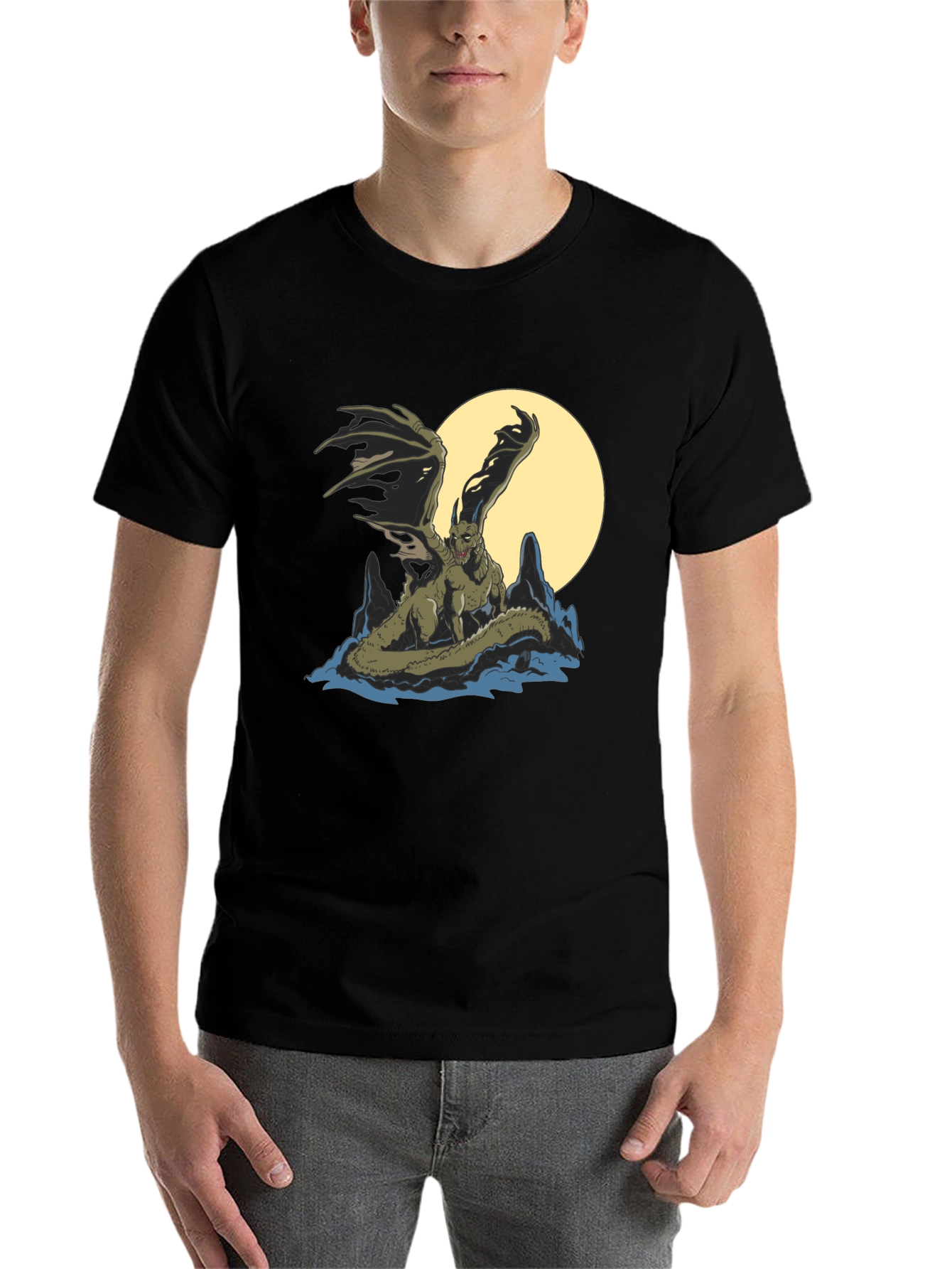 Black Dragon T-Shirt - Mythical Creature Graphic Tee view 7