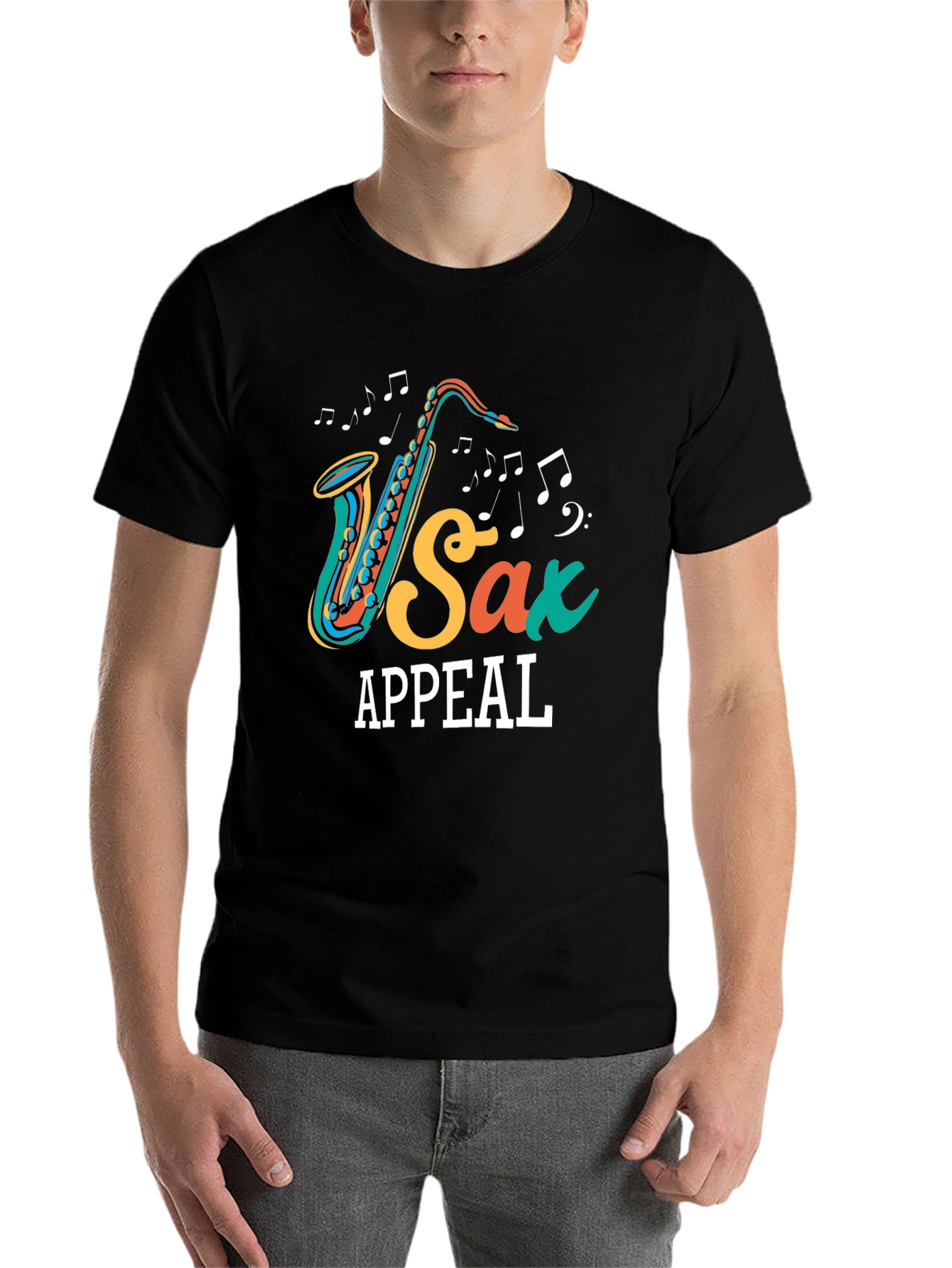 Black Sax Appeal Graphic Tee - Music Lover's T-Shirt view 7