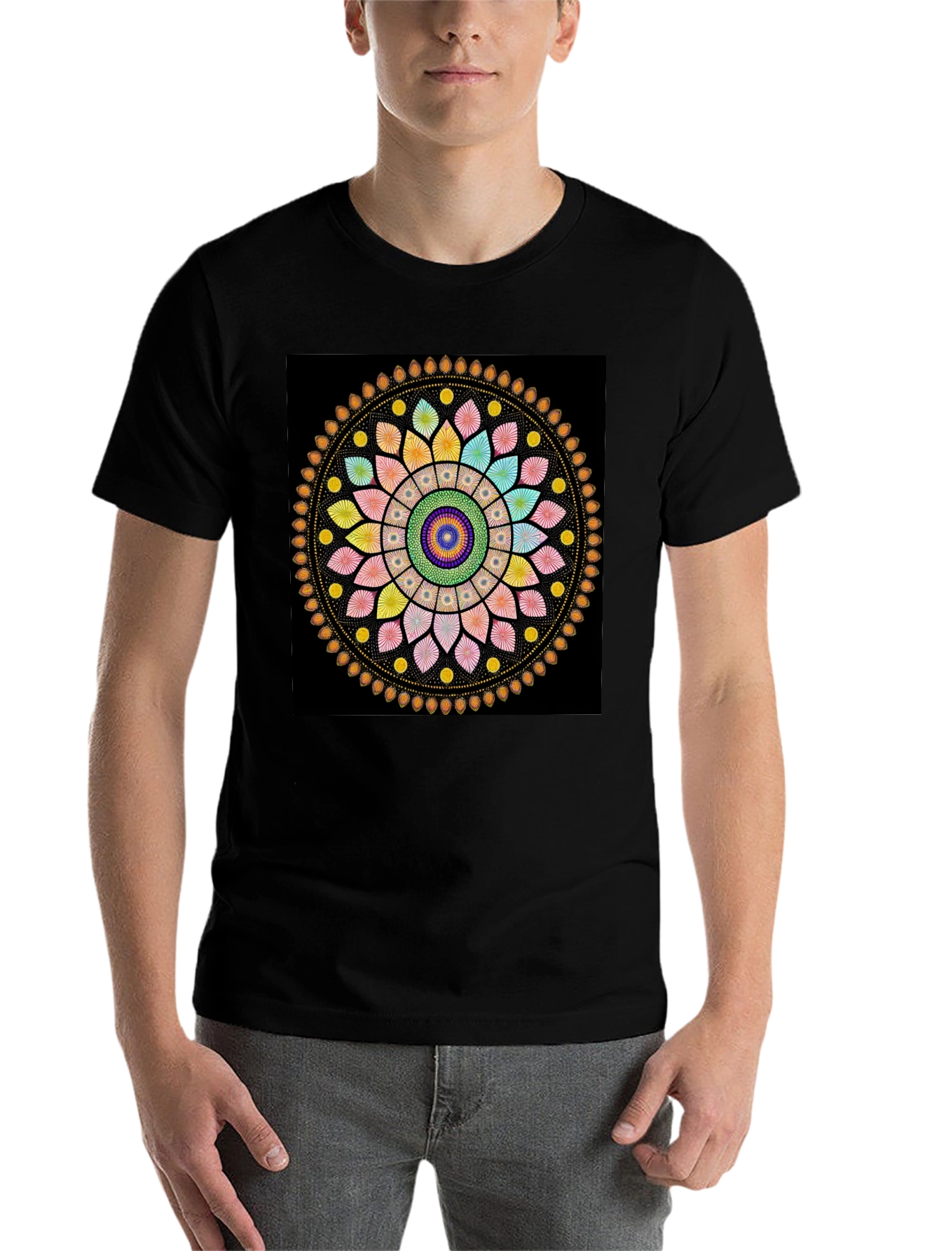 Black Mandala T-Shirt - Vibrant Graphic Tee view 7
