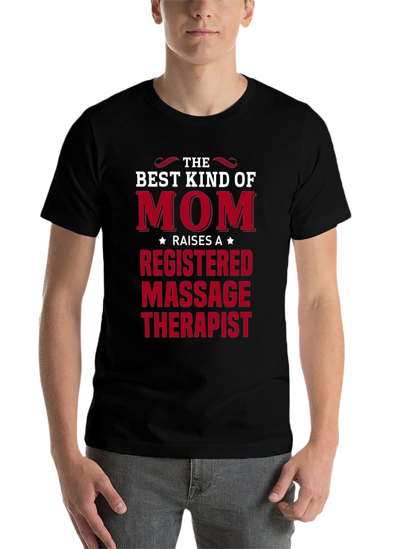 Black Mom Raises Massage Therapist T-Shirt view 7