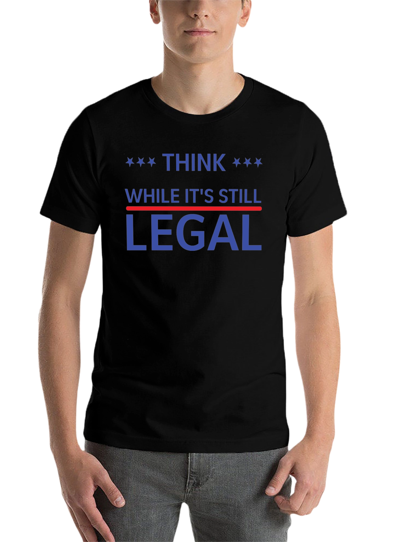 Black Think While It's Still Legal T-Shirt view 7