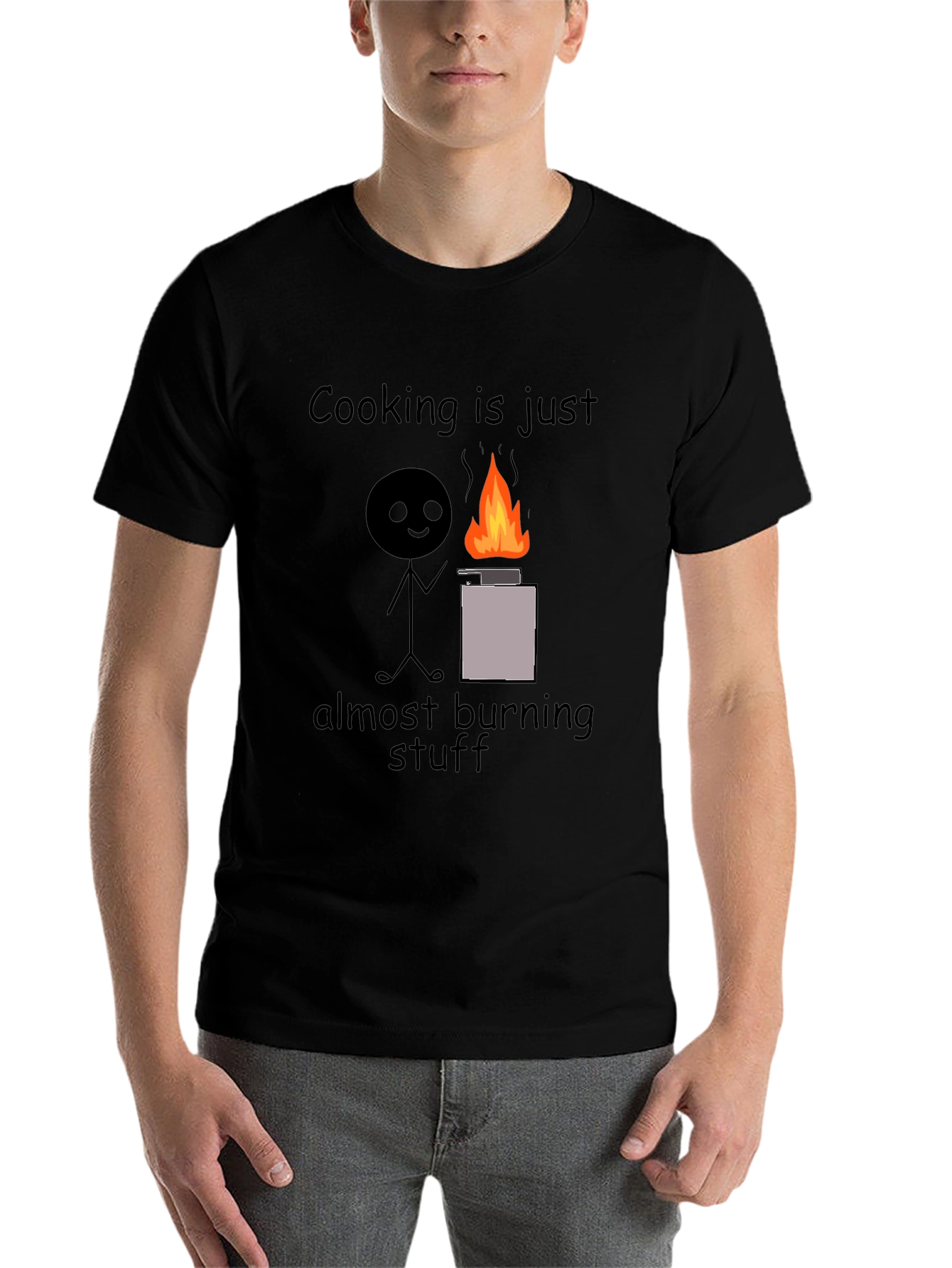 Black Cooking is Just Almost Burning Stuff T-Shirt view 7