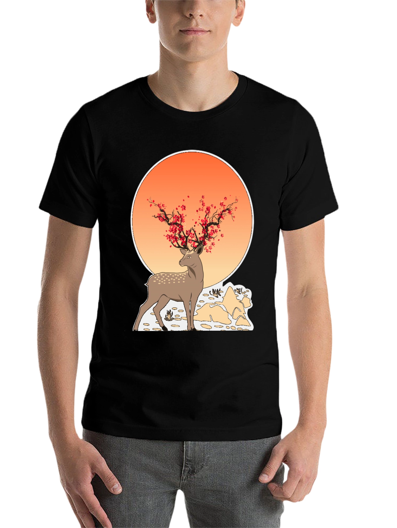 Black Deer Cherry Blossom Graphic Tee view 7