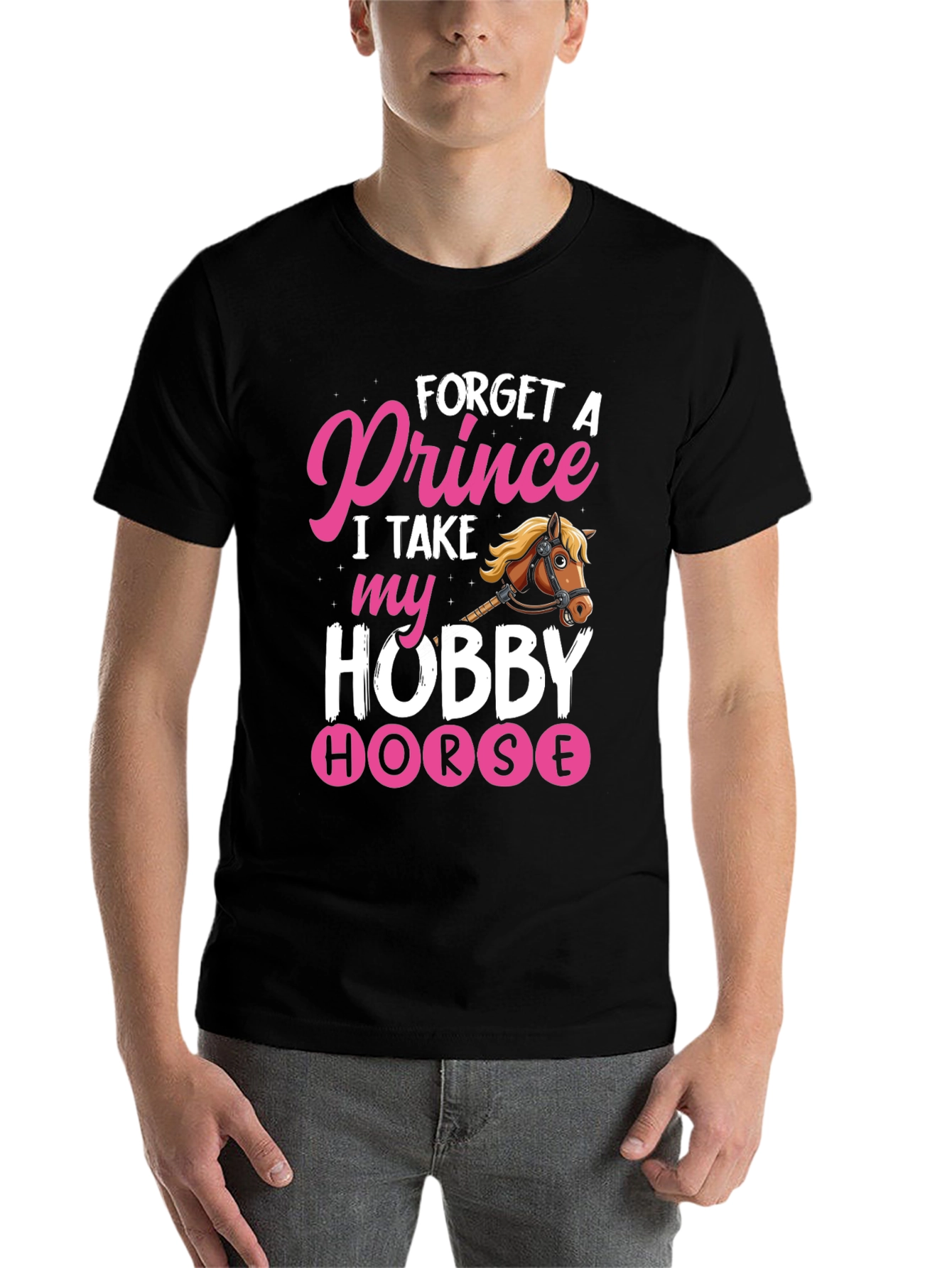 Black Forget Prince Hobby Horse Graphic Tee view 7