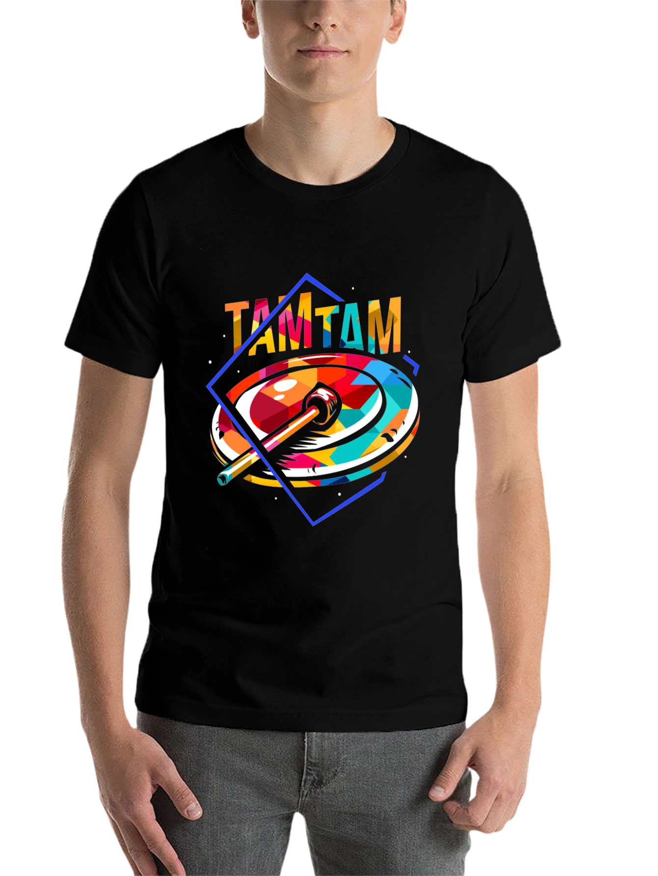 Black Abstract TAMTAM Graphic T-Shirt view 7