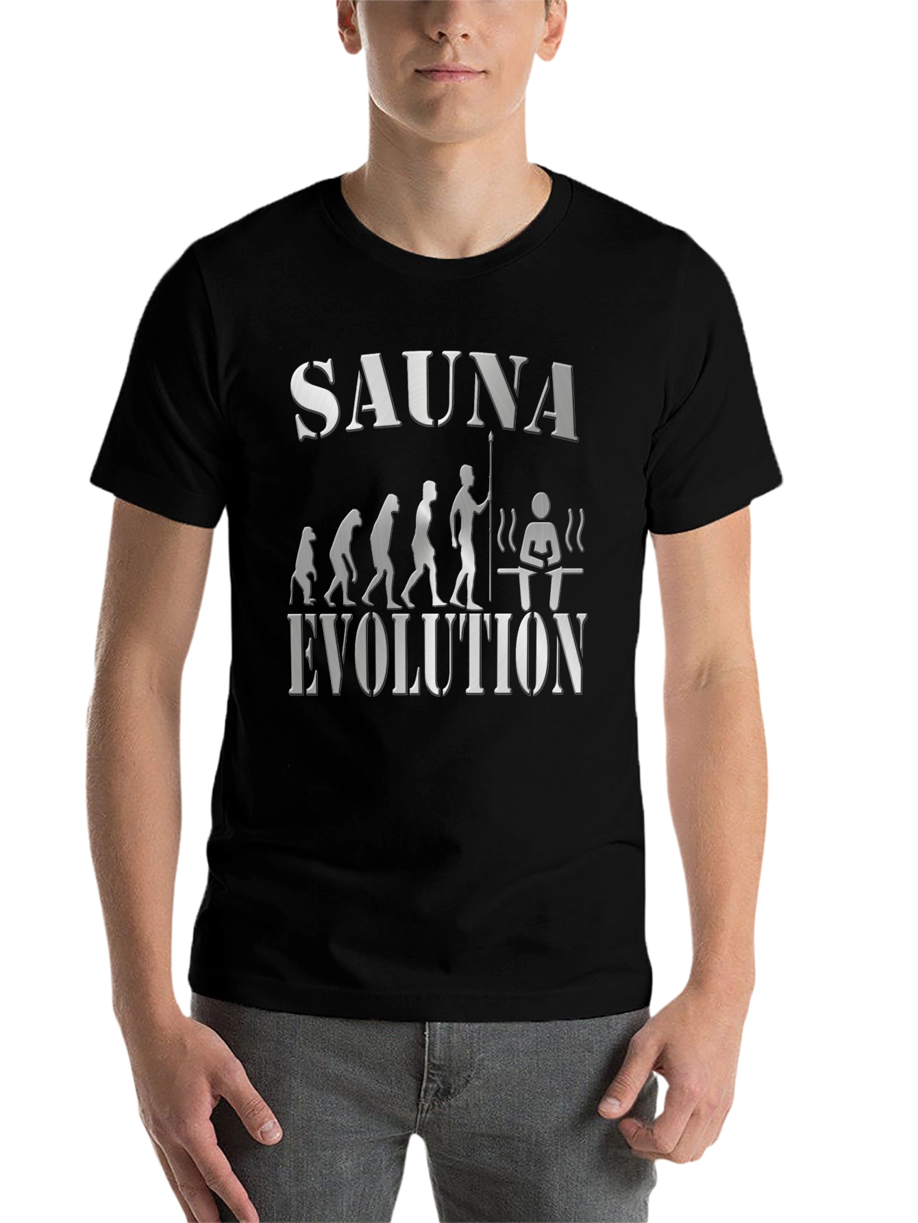 Black Sauna Evolution Graphic T-Shirt view 7