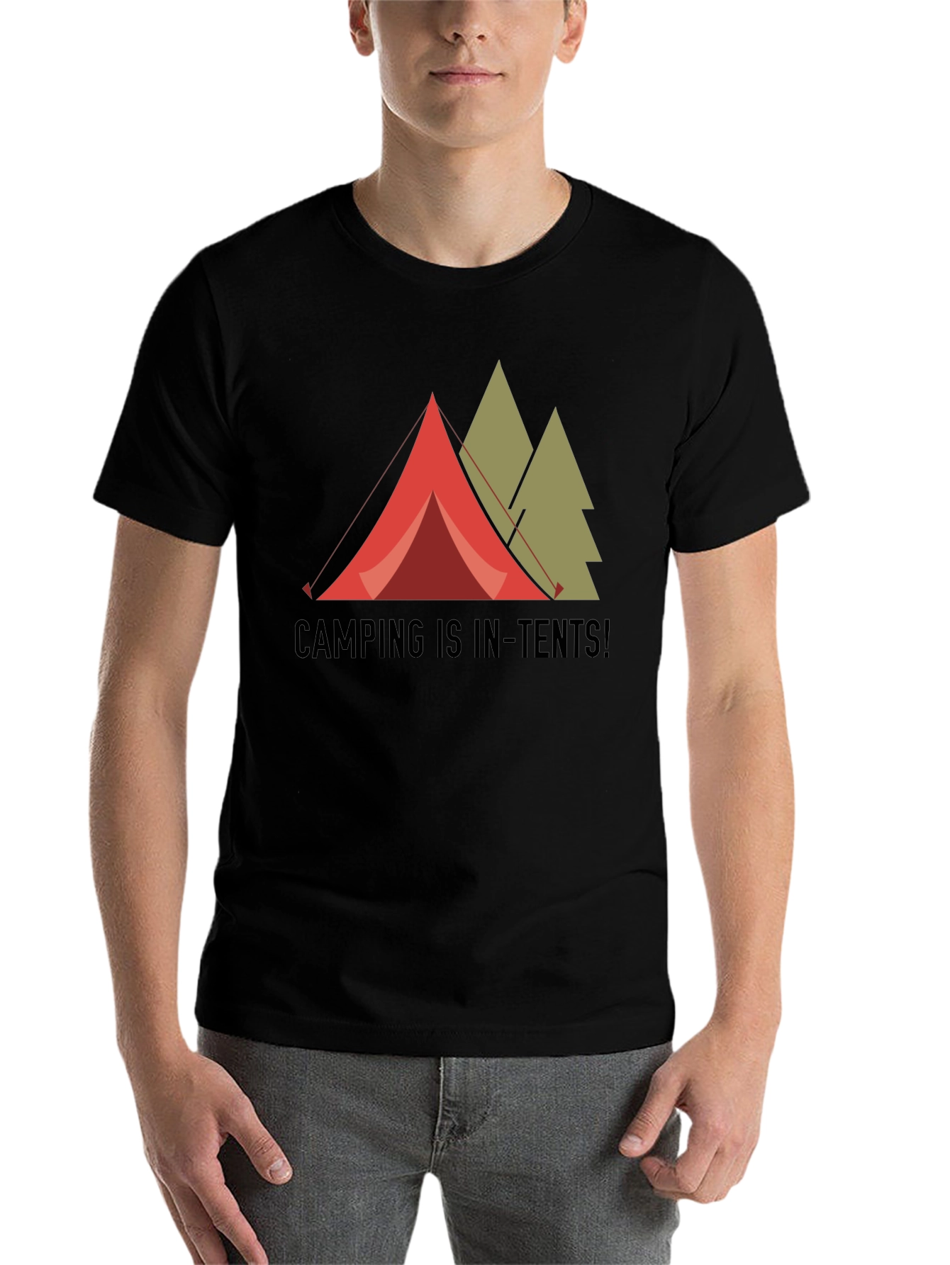 Black Camping is In-Tents! Graphic T-Shirt view 7