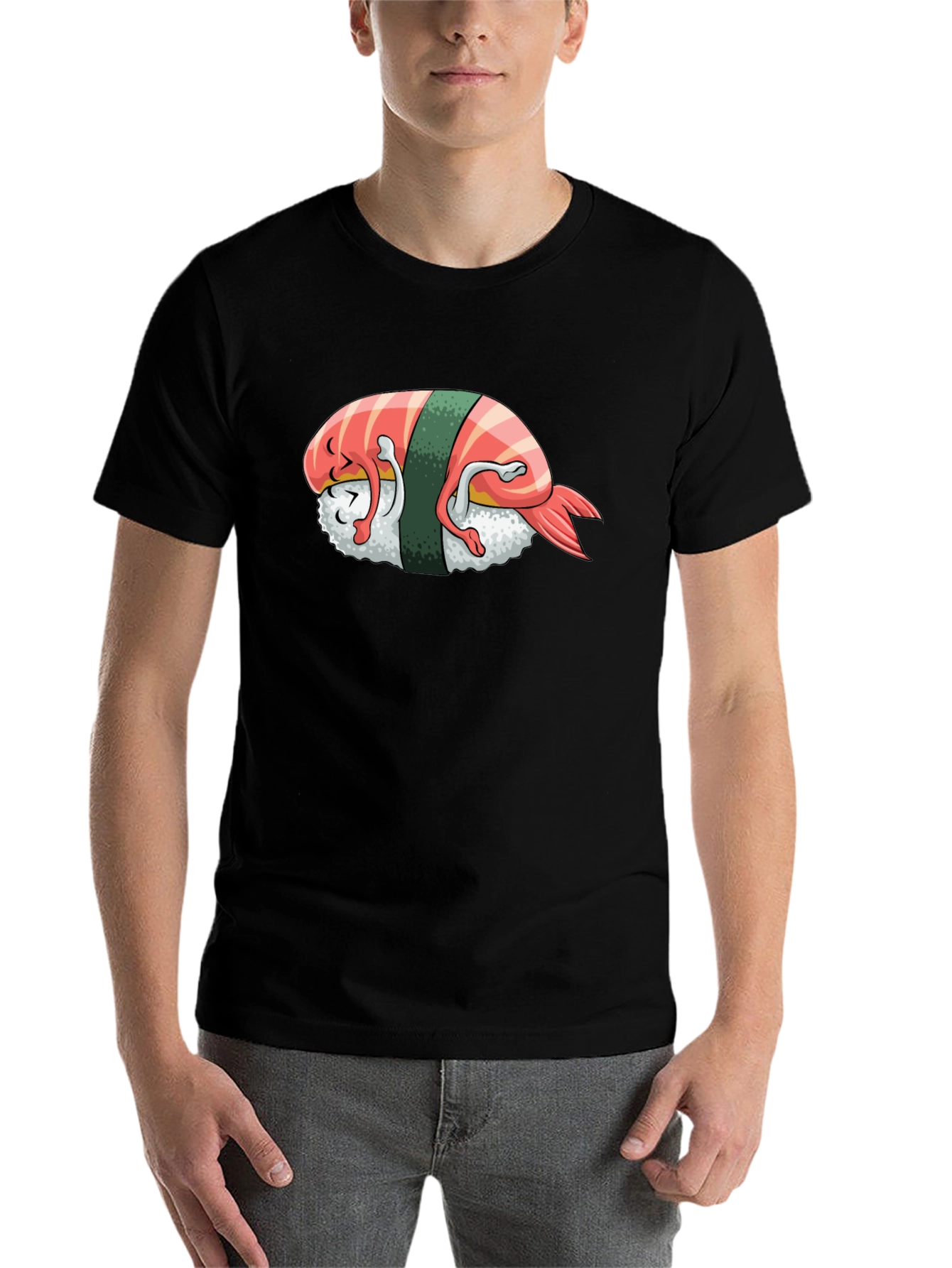 Black Sushi Nap T-Shirt - Cute and Unique Design view 7