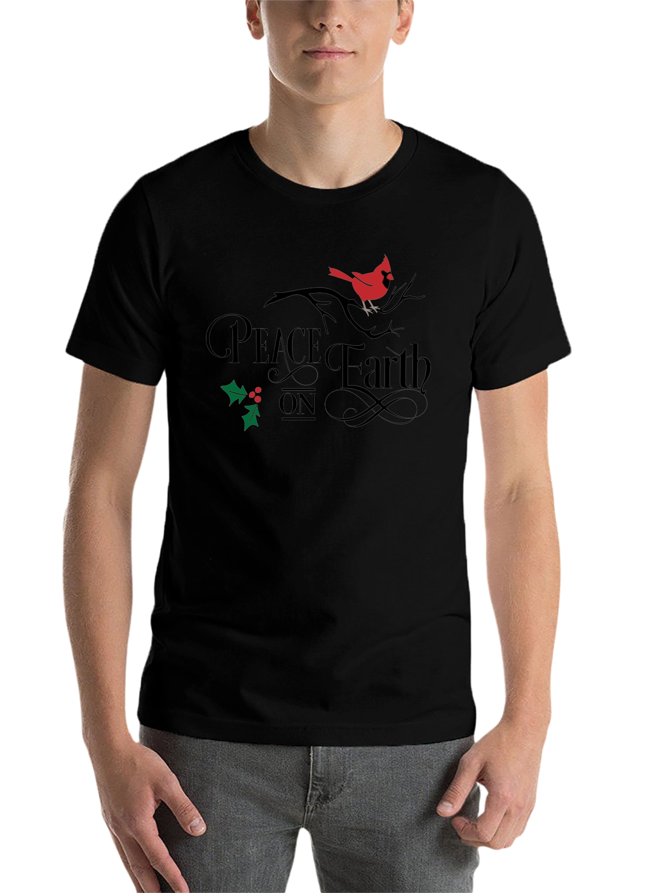 Black Peace On Earth Cardinal Graphic Tee view 7
